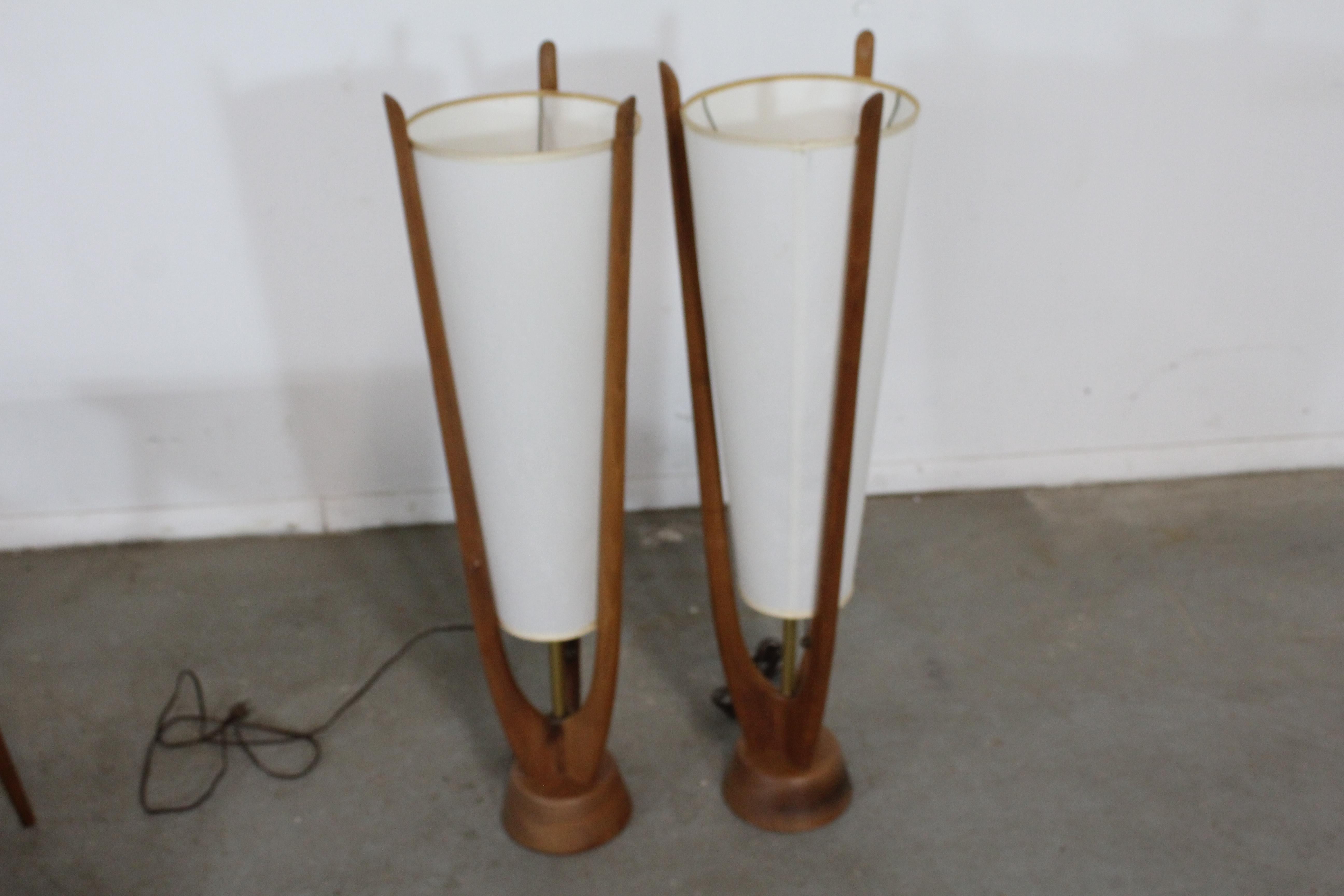 Mid-Century Modern Pair of Mid-Century Danish Modern Tornado Funnel Table Lamps