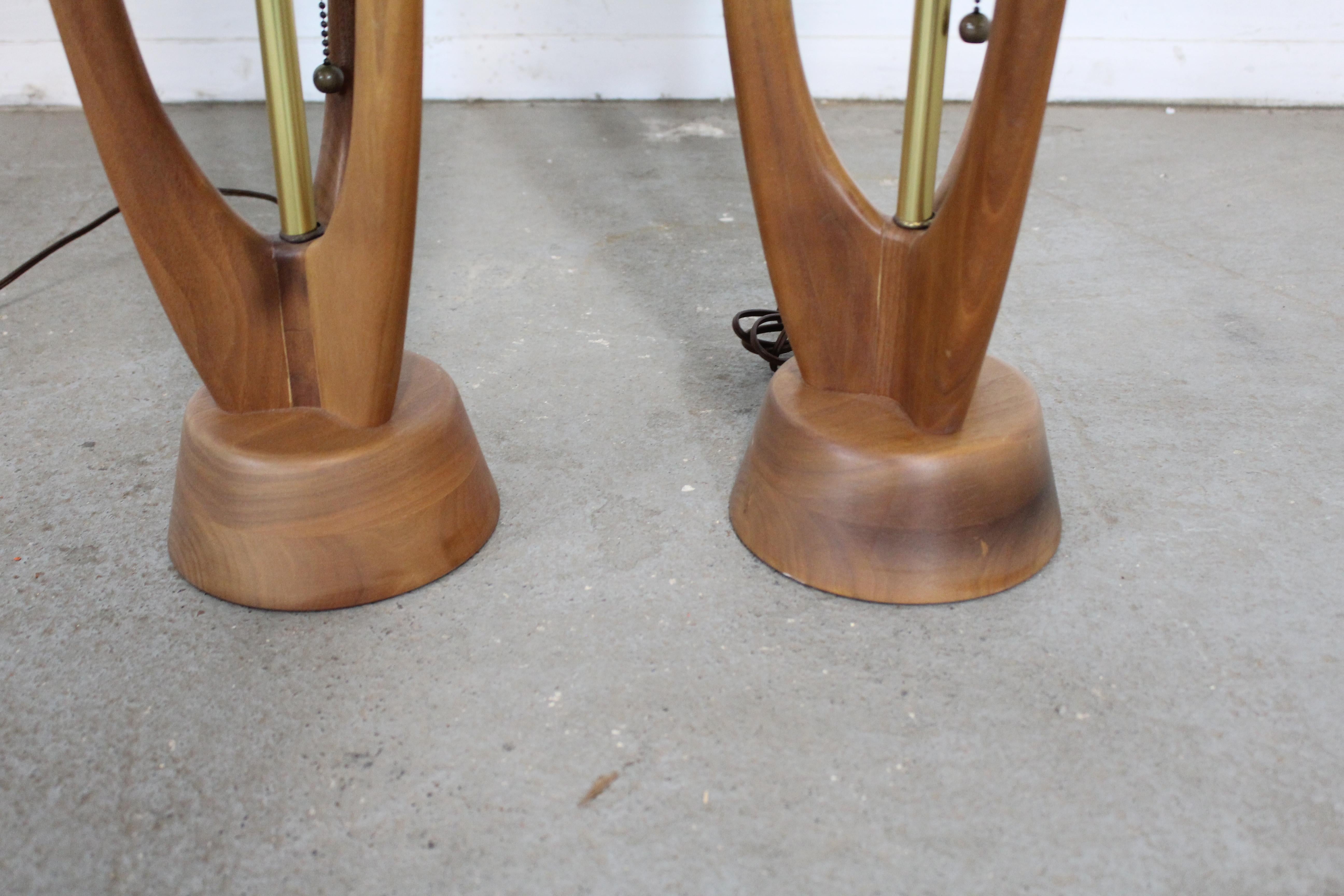 Unknown Pair of Mid-Century Danish Modern Tornado Funnel Table Lamps