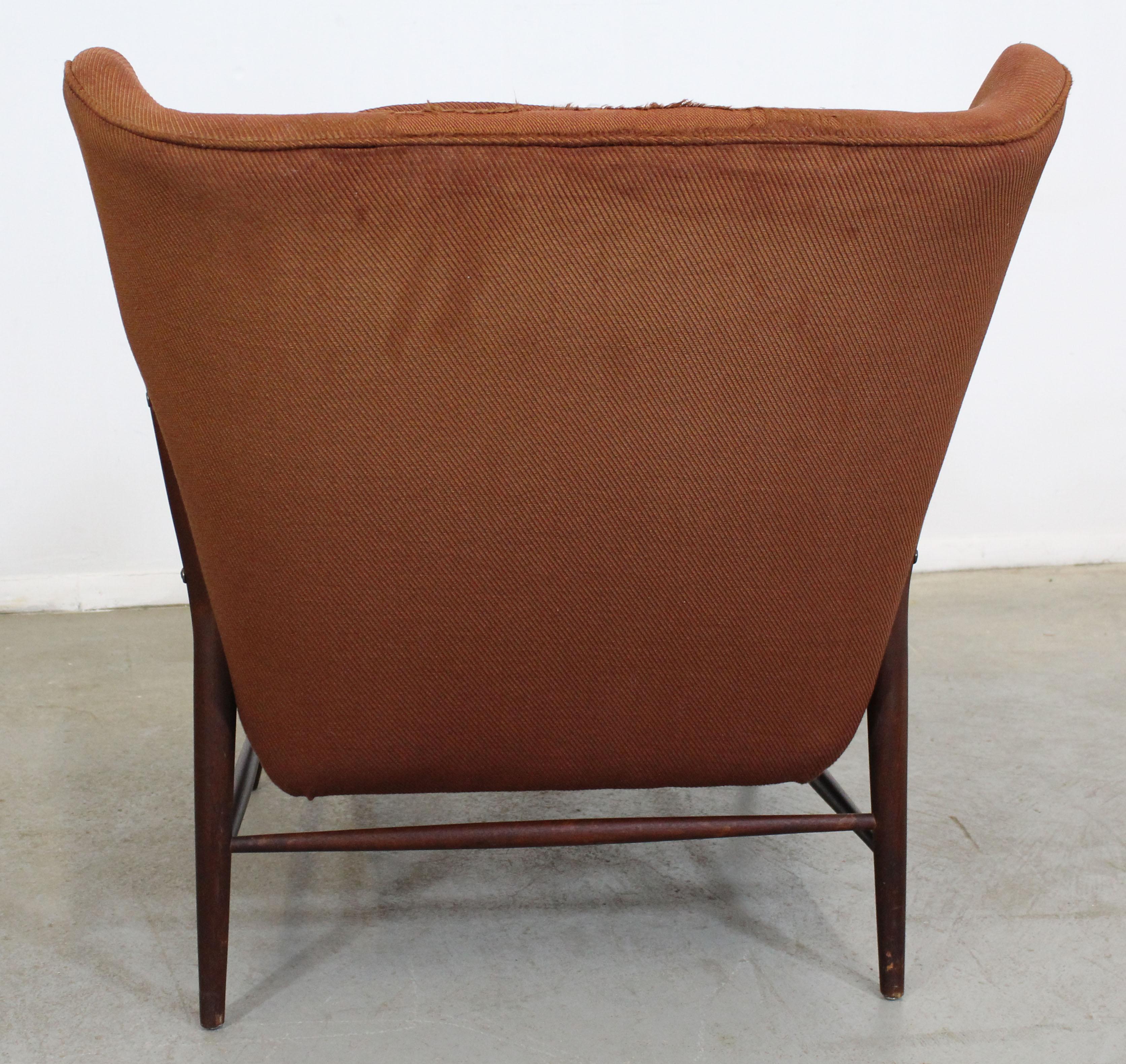 20th Century Pair of Mid Century Danish Modern Wingback Lounge Chairs