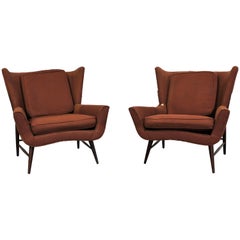 Pair of Midcentury Danish Modern Wingback Lounge Chairs