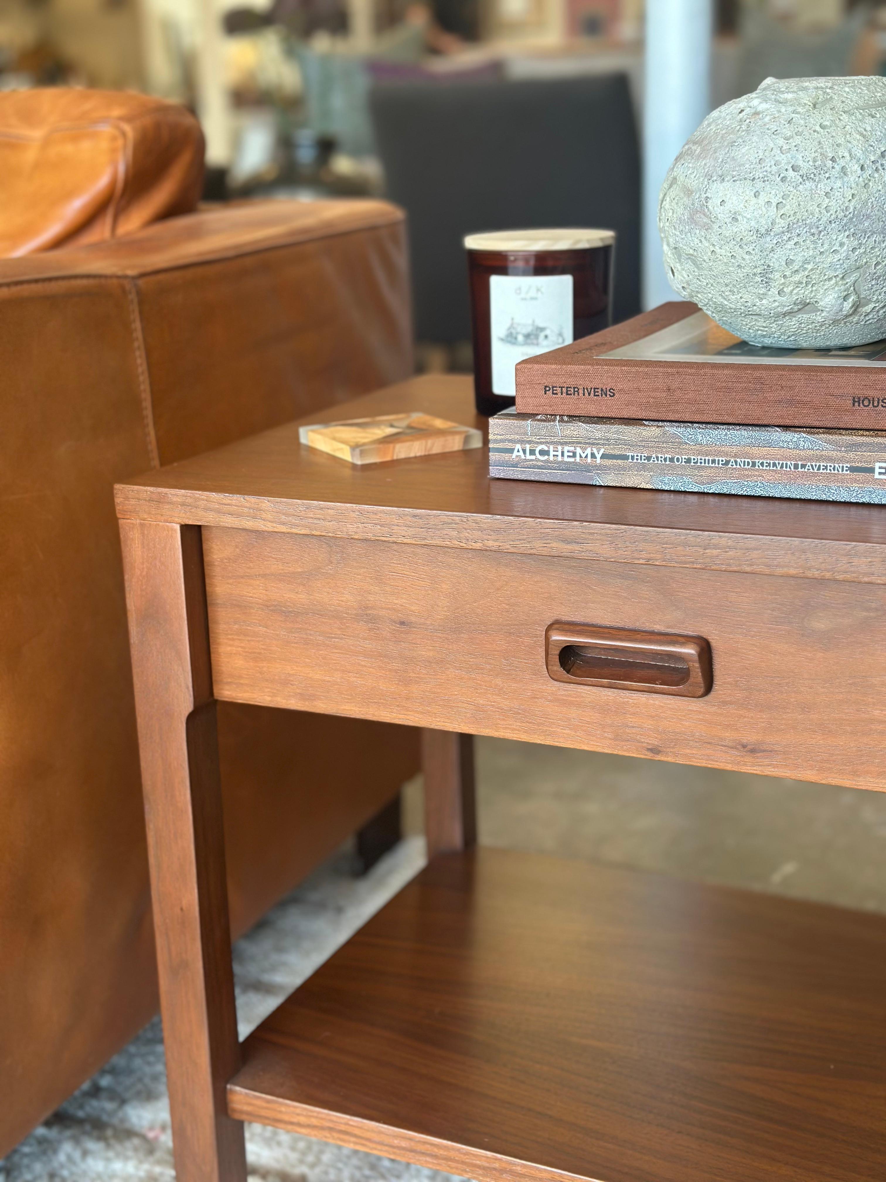 Wood Pair of Mid Century Danish Nightstands
