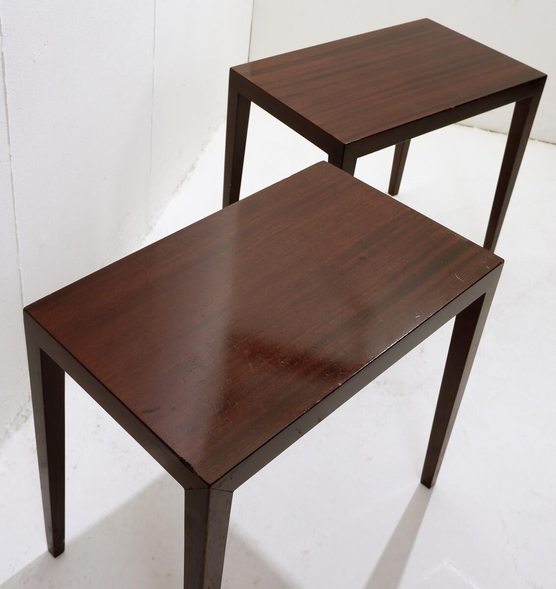 Pair of mid-century Danish side tables by Severin Hansen for Haslev Furniture - 1960s.
