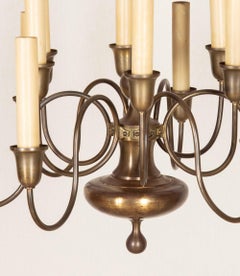 Pair of Mid-Century Danish Spiral Armed Chandeliers