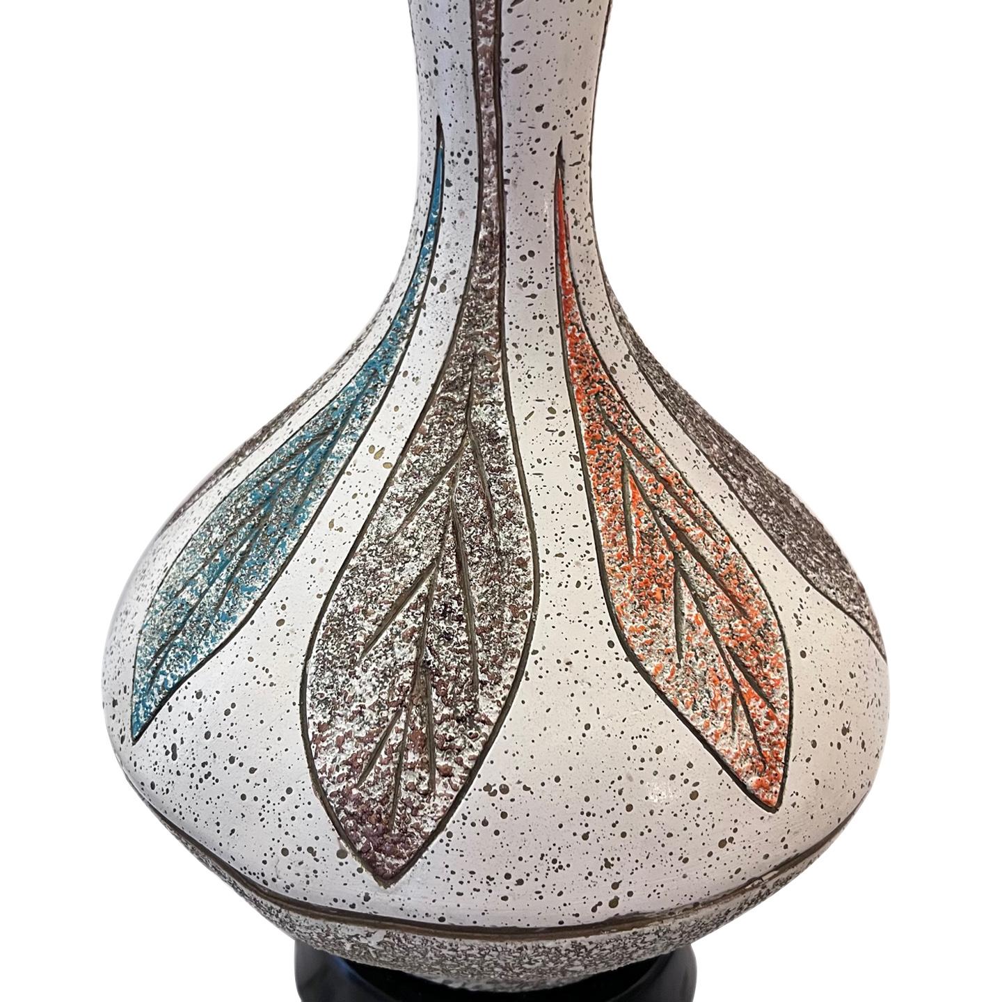 Paire de lampes de table danoises des années 1960 avec motif floral sur le corps.

Mesures :
Hauteur du corps : 19.5