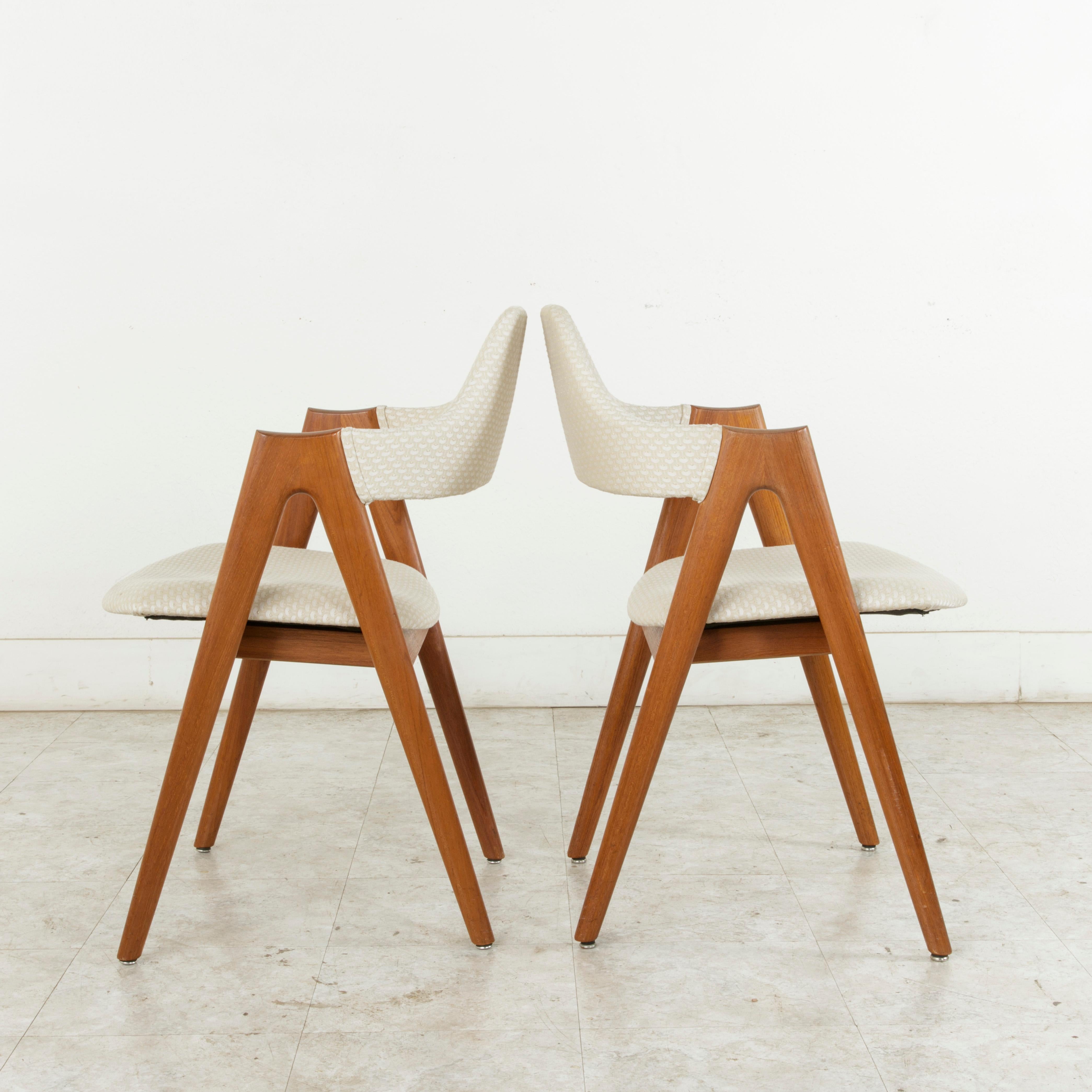 Mid-Century Modern Pair of Midcentury Danish Teak Compass Chairs Designed by Kai Kristiansen