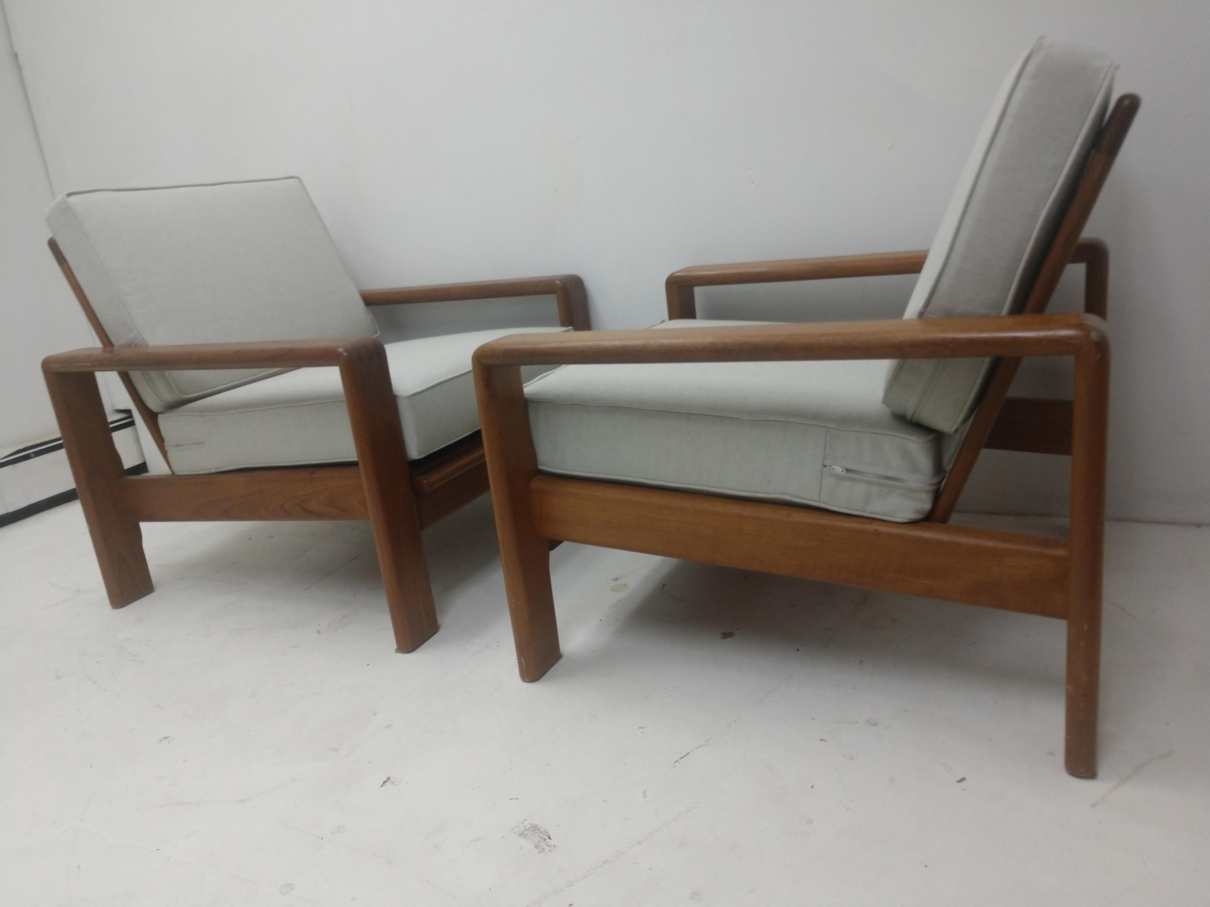 Hand-Crafted Pair of Midcentury Danish Teak Lounge Chairs, circa 1965