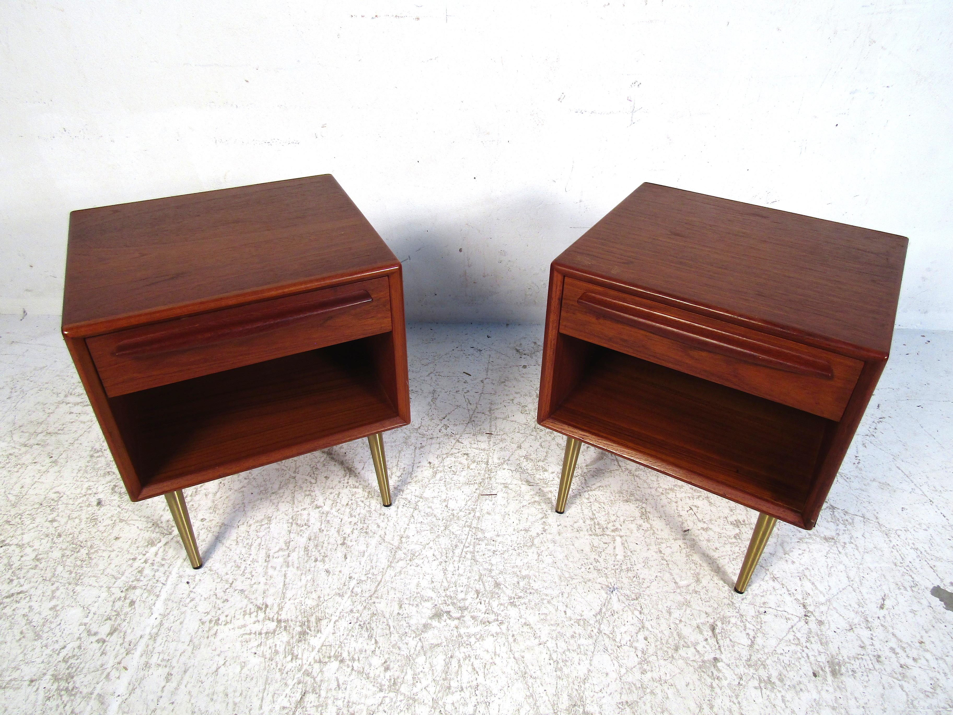 Mid-Century Modern Pair of Midcentury Danish Teak Nightstands