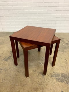 Pair of Midcentury Danish Teak Side Tables by Hans Olsen