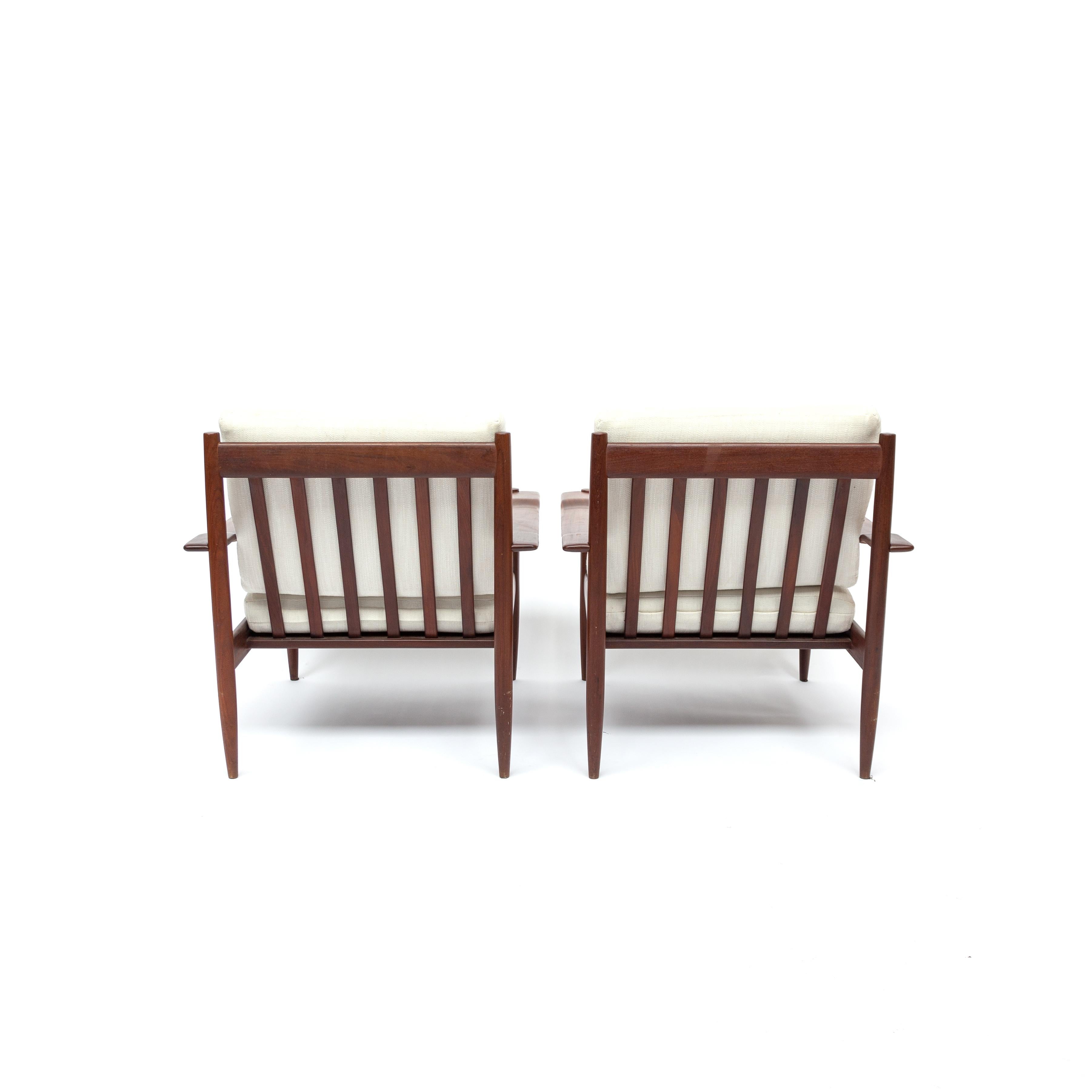 Pair of Midcentury Danish Teakwood Easy Chairs in the Manner of Grete Jalk 1