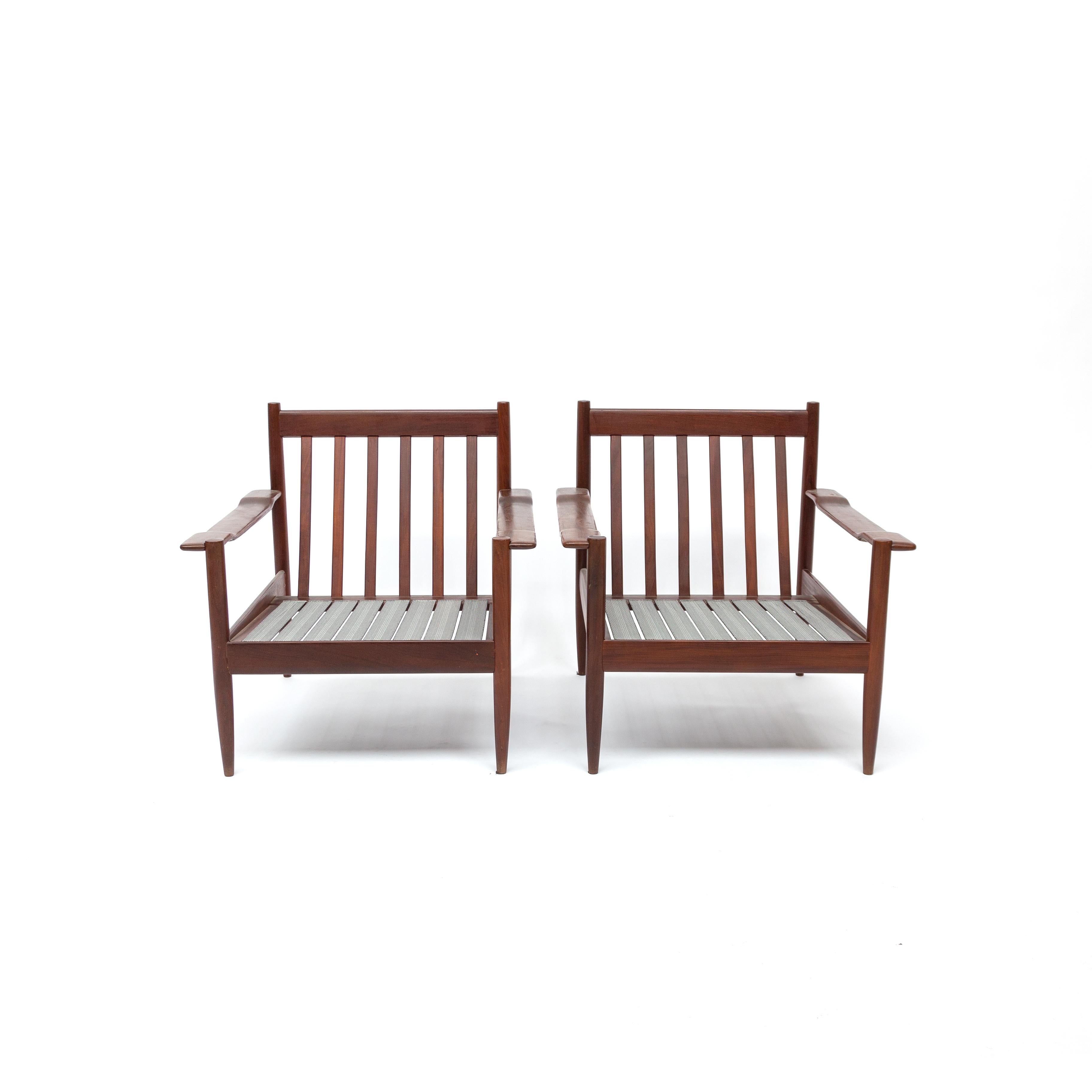 Pair of Midcentury Danish Teakwood Easy Chairs in the Manner of Grete Jalk 2
