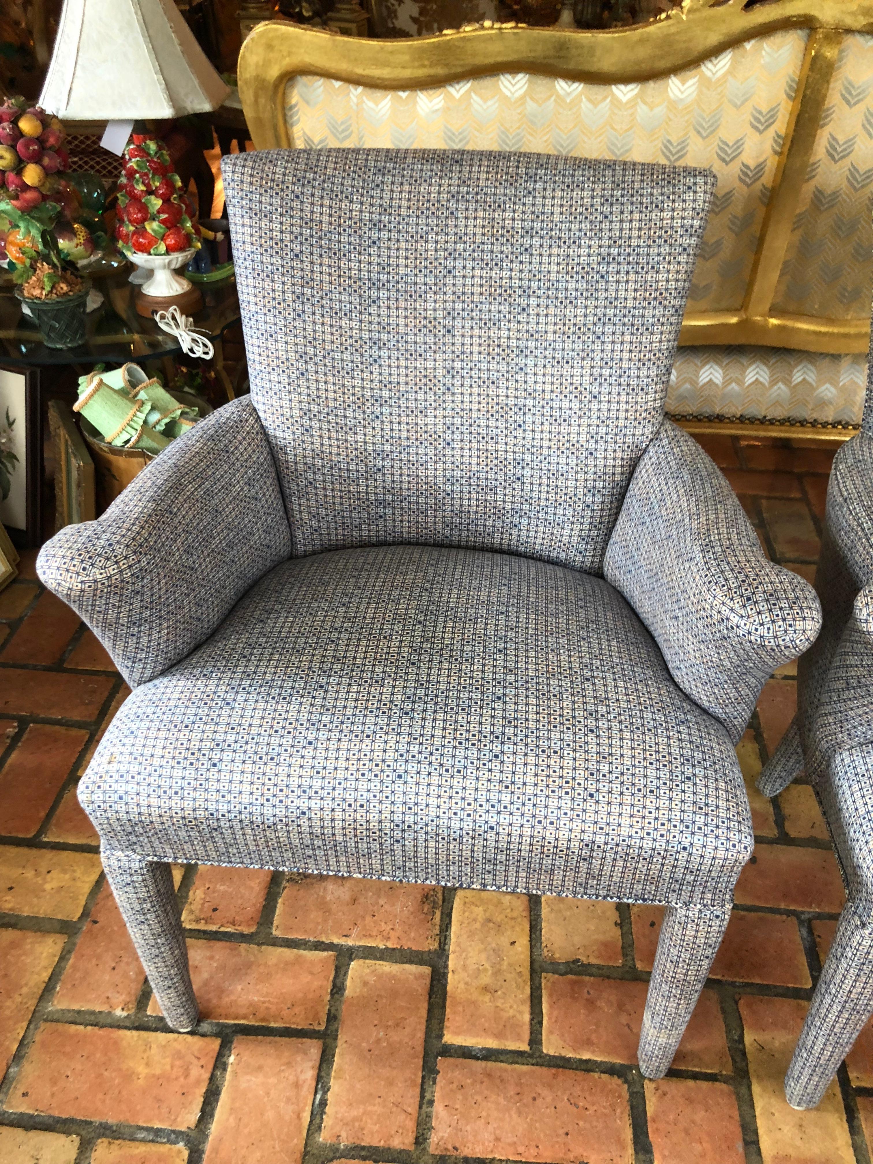 Pair of Mid-Century Danish Upholstered Chairs In Excellent Condition In Redding, CT