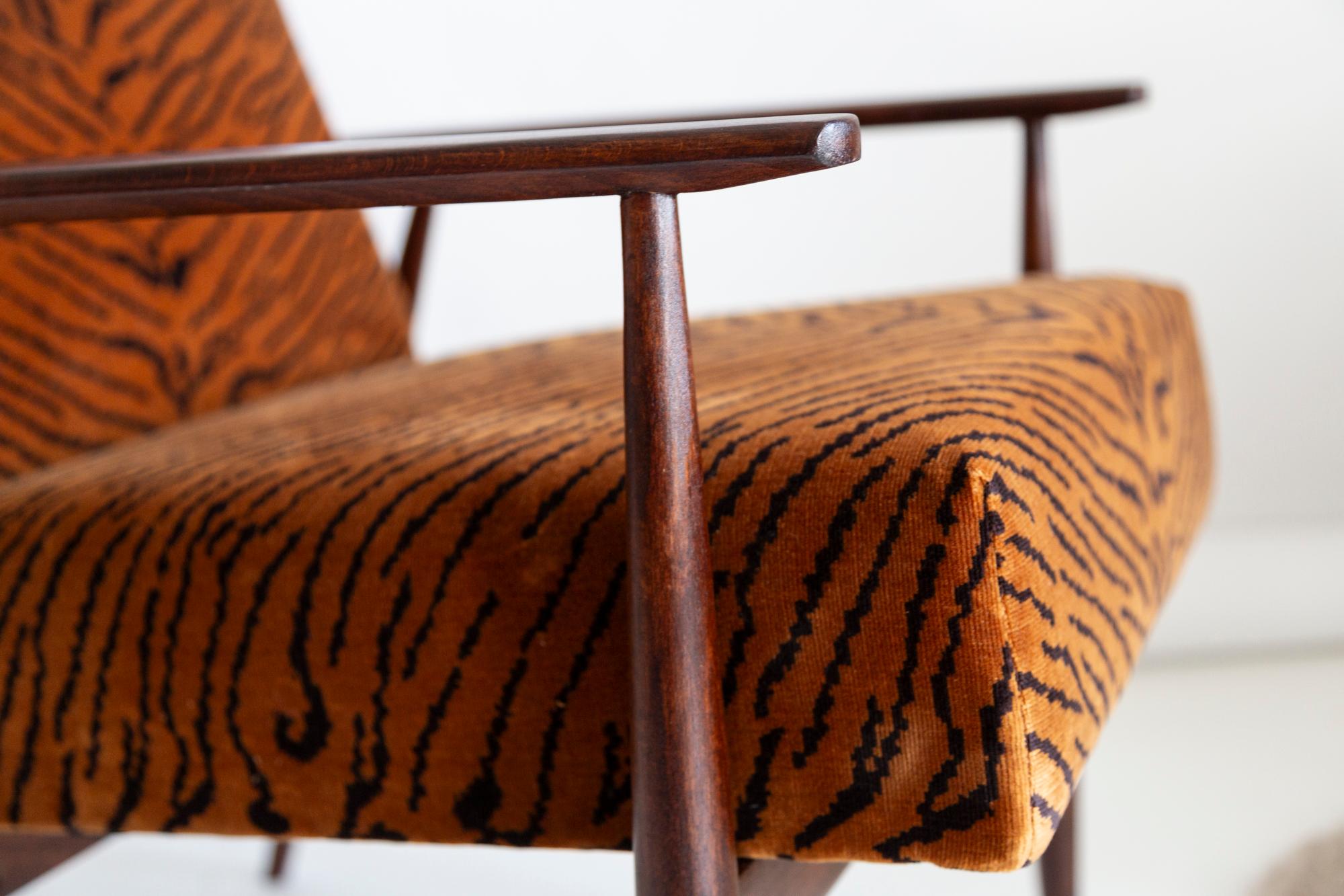 Pair of Mid Century Dedar Tiger Velvet Dante Armchairs, H. Lis, Europe, 1960s For Sale 6