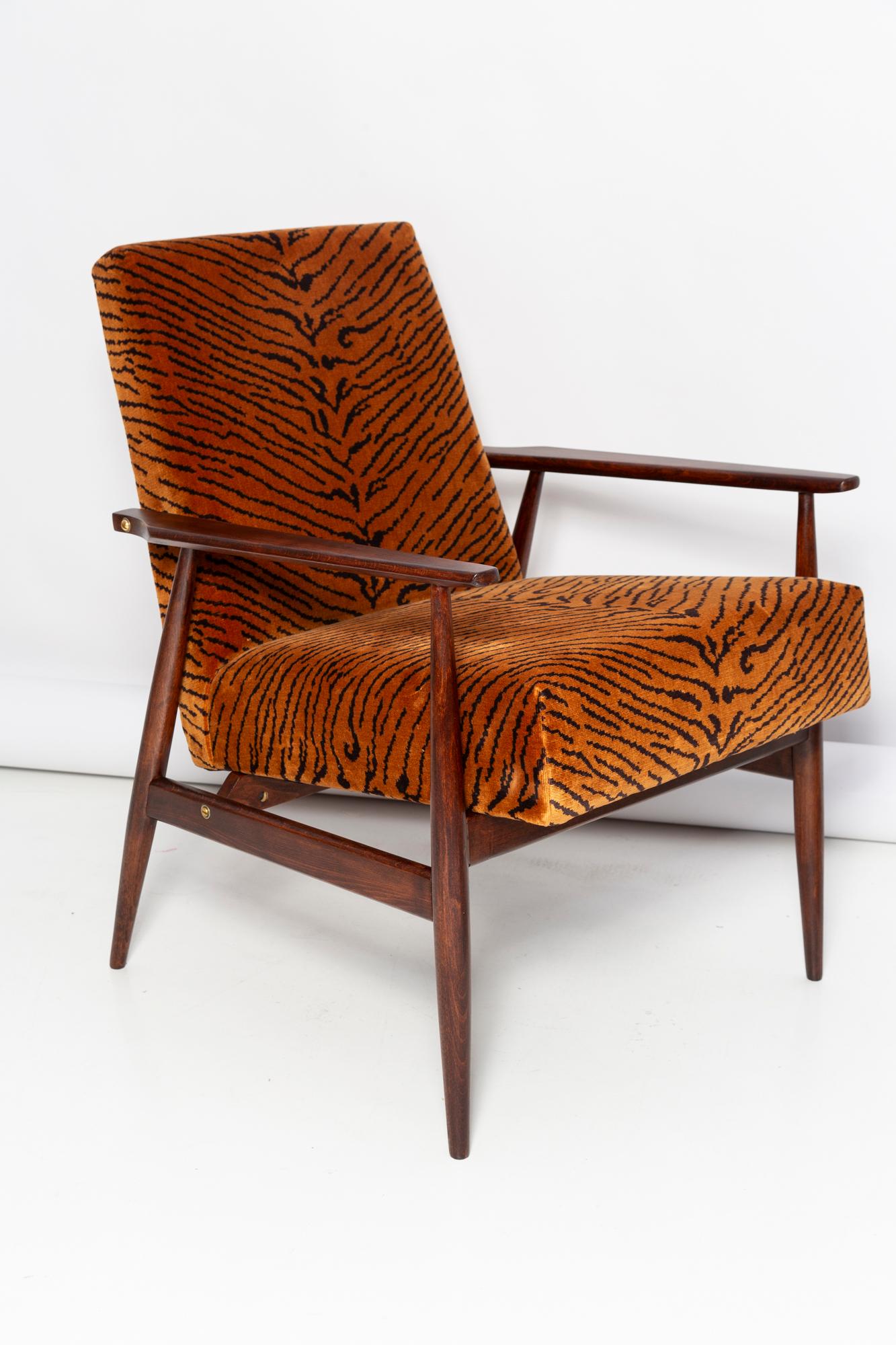 Mid-Century Modern Paire de fauteuils Dante en velours tigré du milieu du siècle, H. Lis, Europe, années 1960 en vente