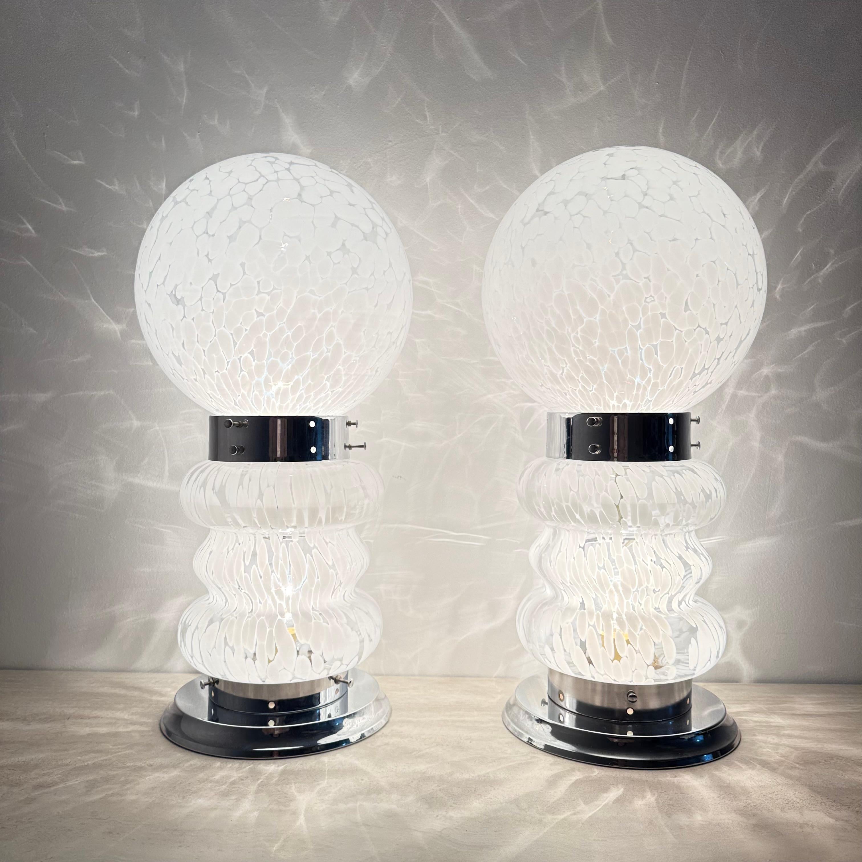 Paire de lampes de table en verre Design/One Carlo Nason , années 1970 en vente 6