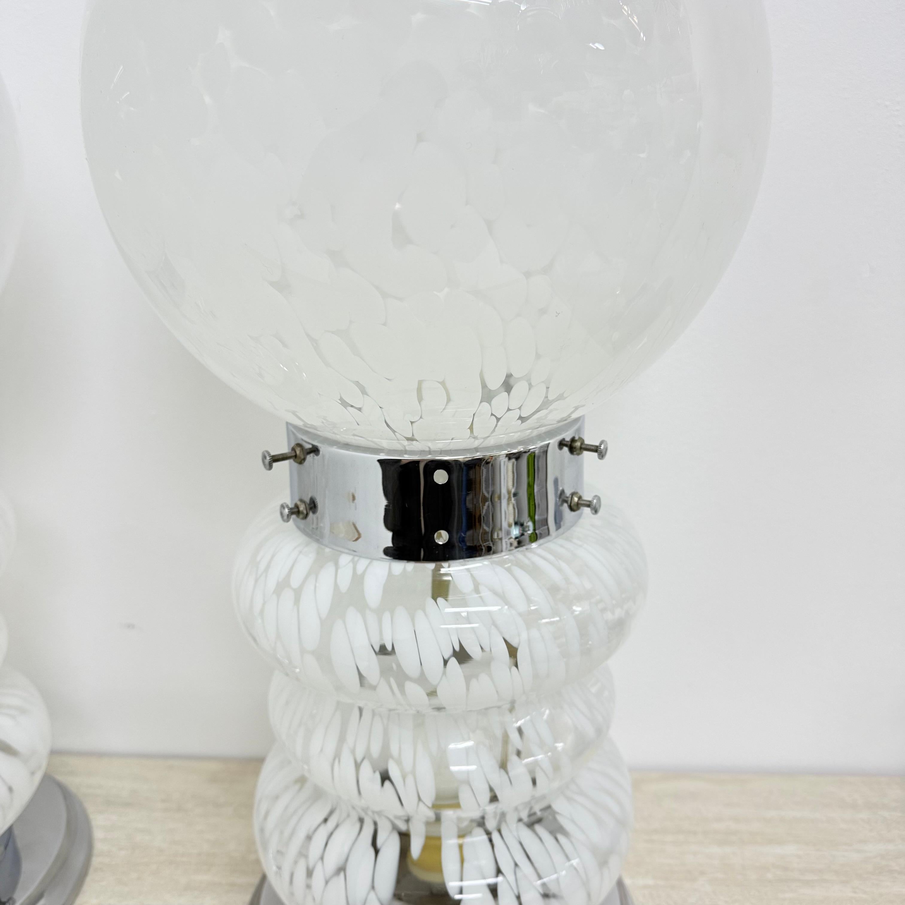 Paire de lampes de table en verre Design/One Carlo Nason , années 1970 en vente 1