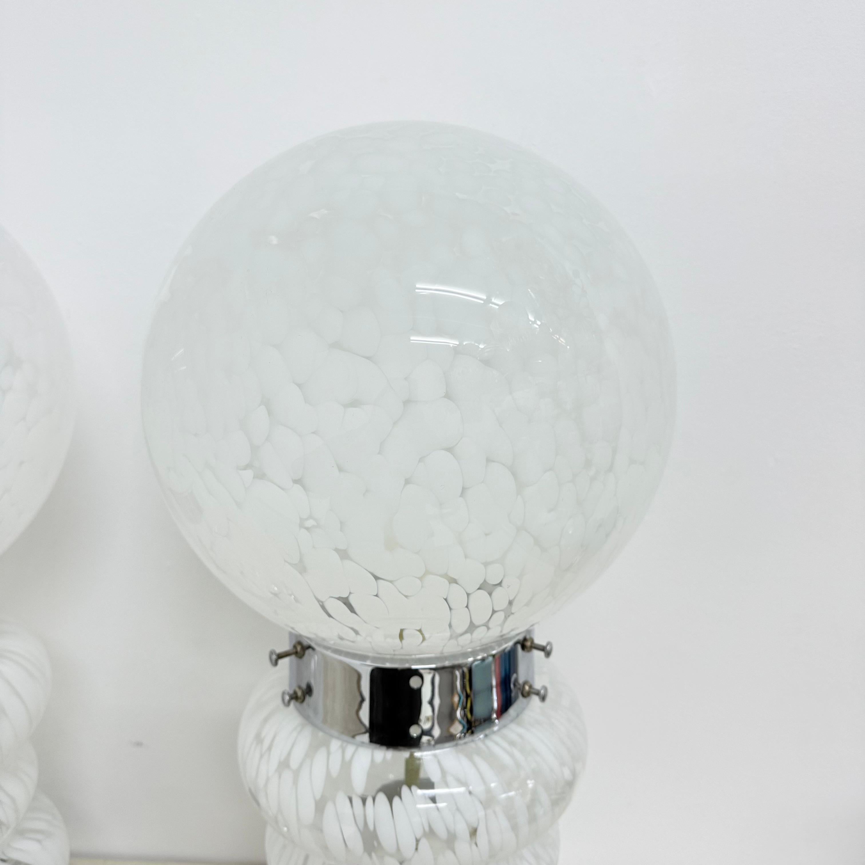 Paire de lampes de table en verre Design/One Carlo Nason , années 1970 en vente 2