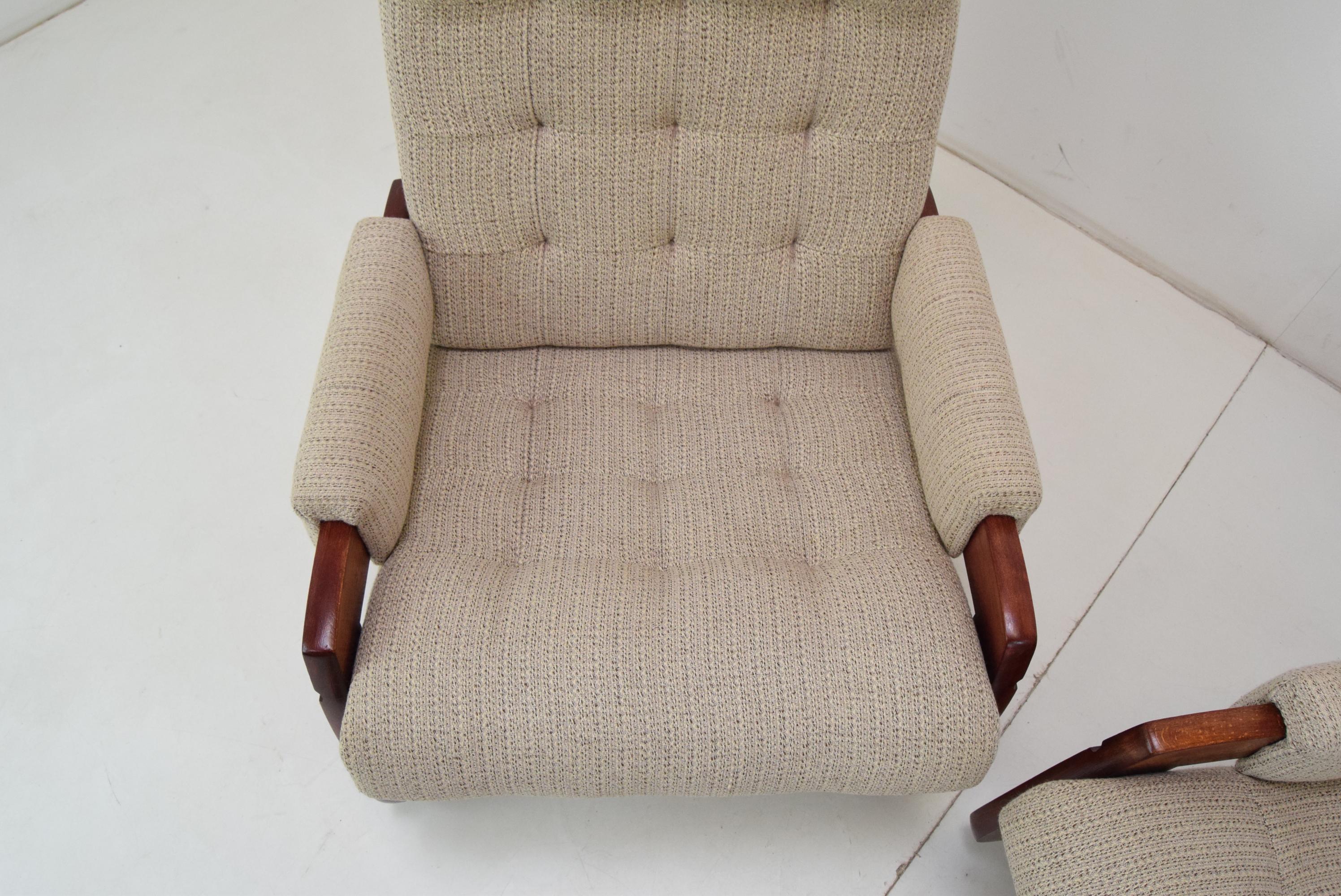 Paire de fauteuils à bascule de design du milieu du siècle dernier, années 1980. en vente 7