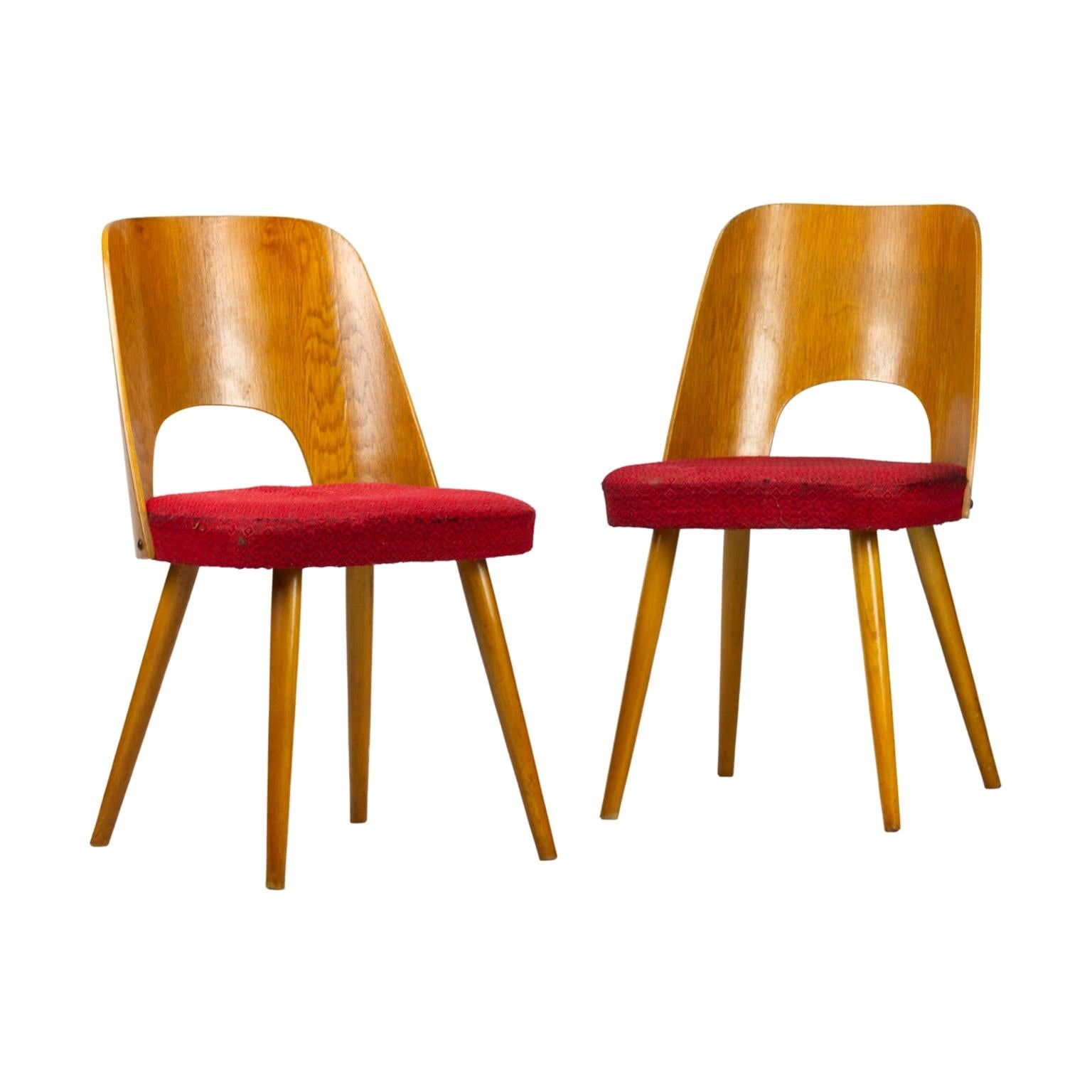 Pair of Mid Century Dining Chairs by Oswald Haerdtl for Ton, 1950s