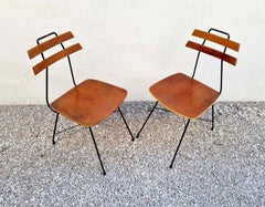 Pair of Mid Century Dining Chairs in Scandinavian Design, Teak and Metal, 60s