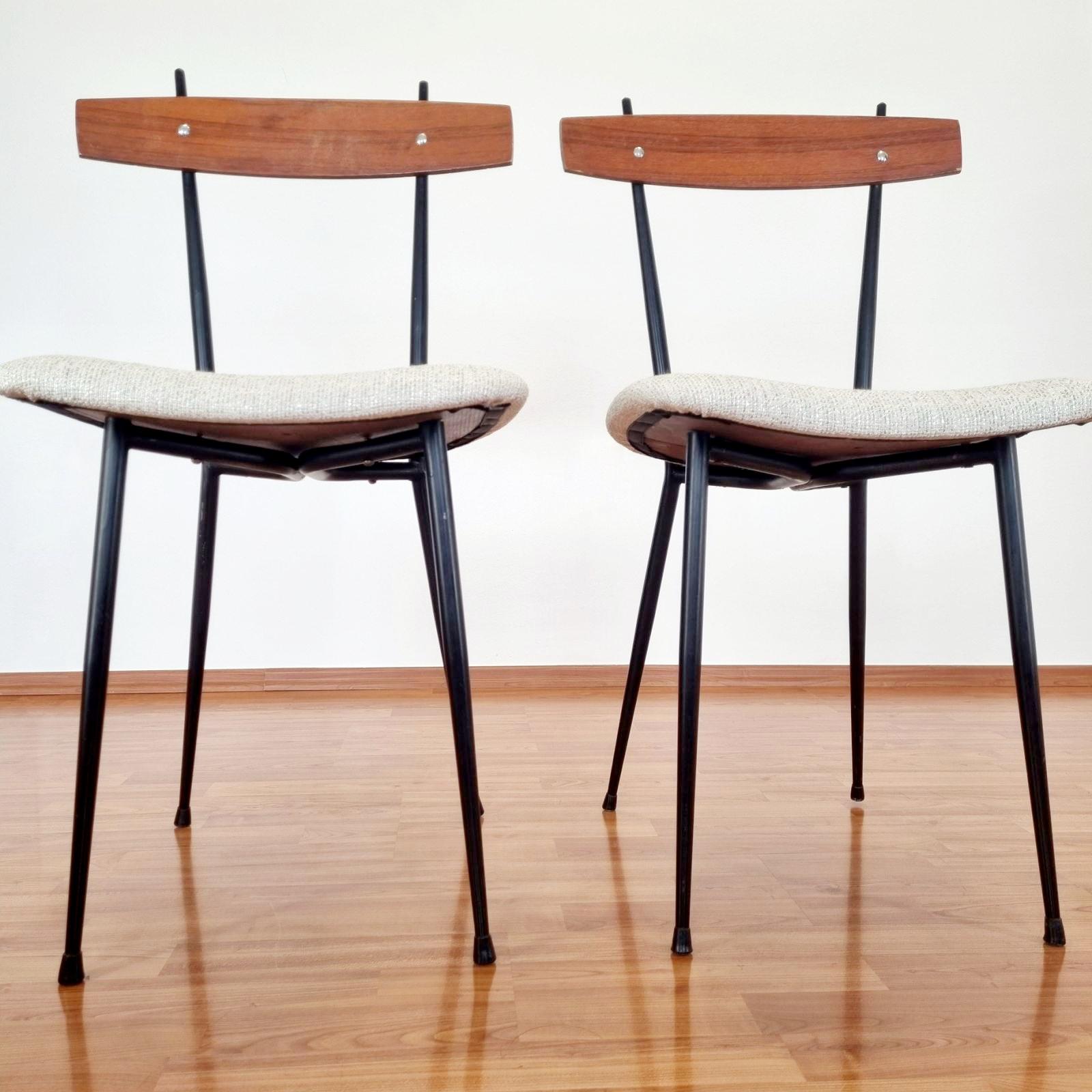 Mid-20th Century Pair of Mid-Century Dining Chairs, Italy 50s For Sale
