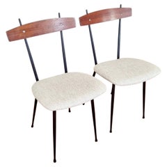 Retro Pair of Mid-Century Dining Chairs, Italy 50s