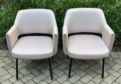 Paire de chaises de salle à manger ou d'appoint du milieu du siècle par Marc Simon pour la SS France:: 1962
