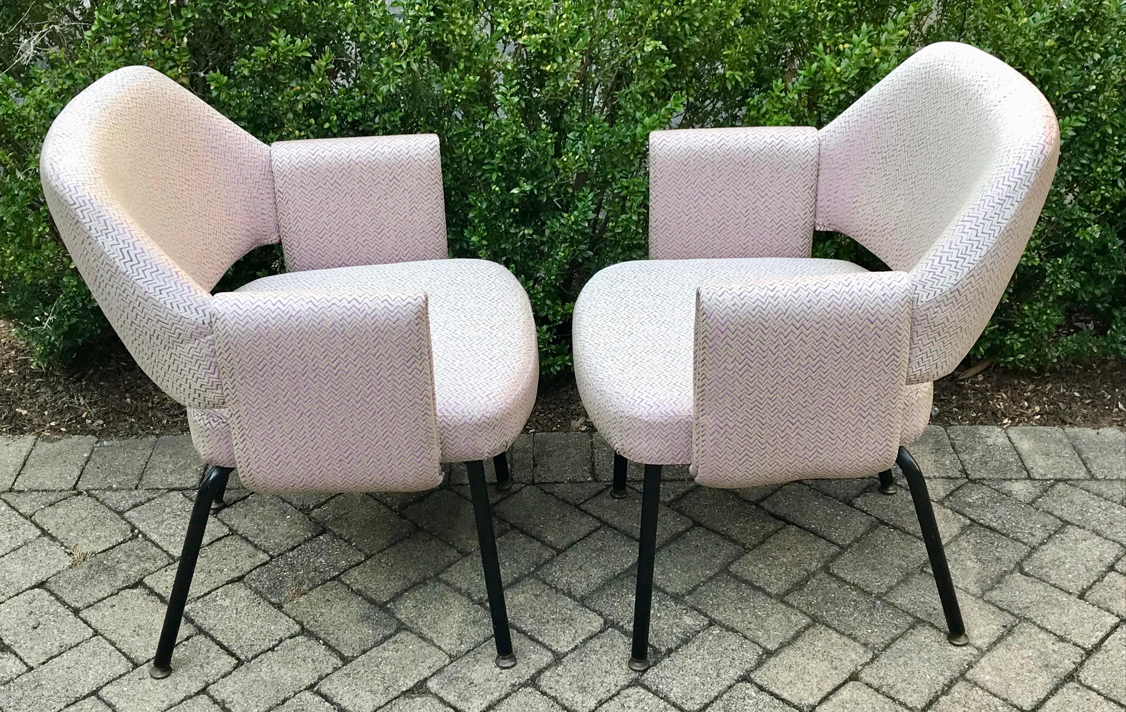 Mid-Century Modern Pair of Mid Century Dining or Side Chairs by Marc Simon for the SS France, 1962
