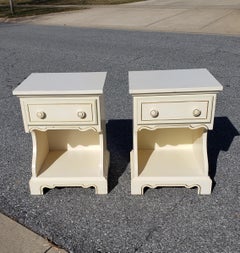 Pair of Midcentury Dixie Furniture Single Drawer Side Tables