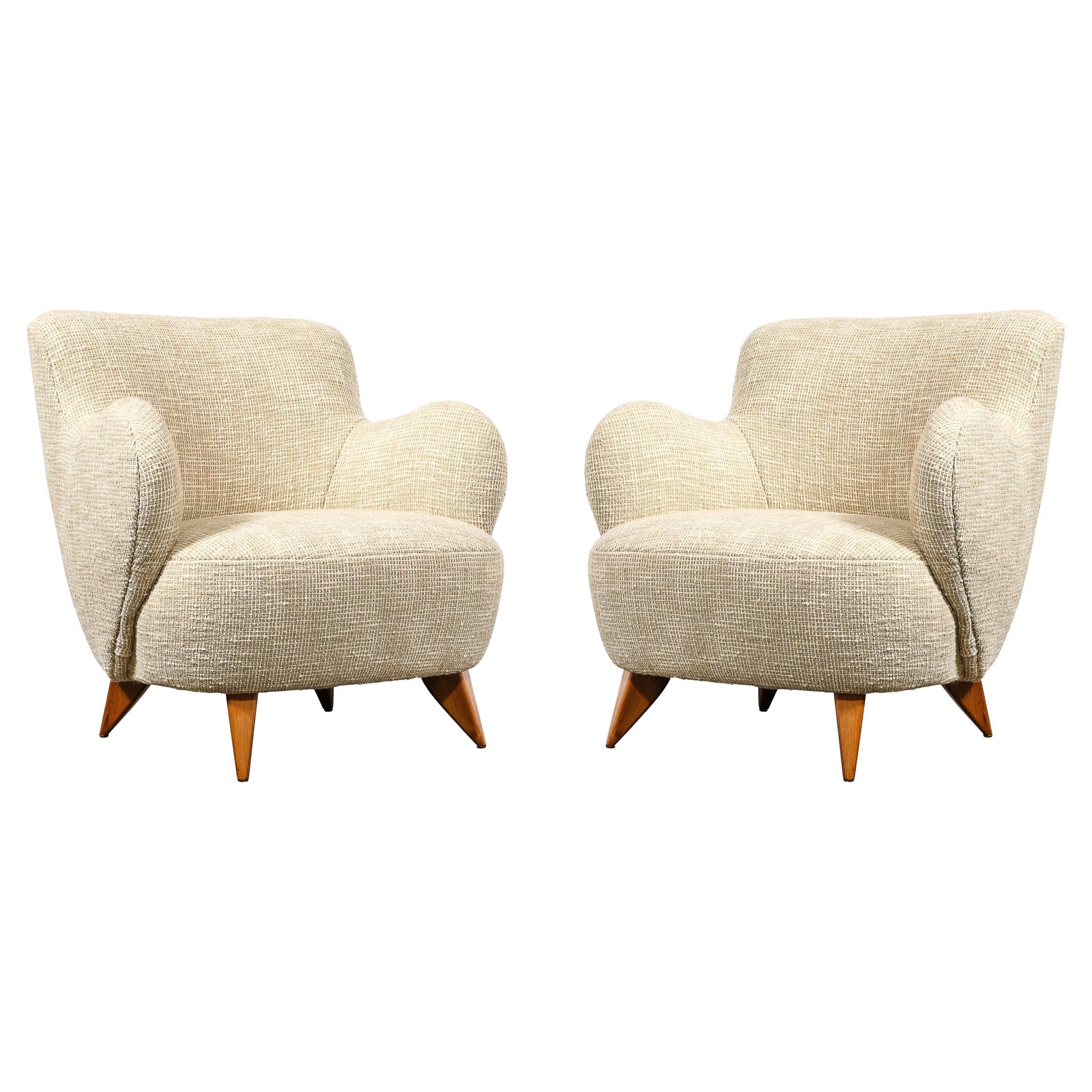 Pair of Mid Century Documented Walnut "Barrel" Chairs by Vladimir Kagan, 1947 For Sale
