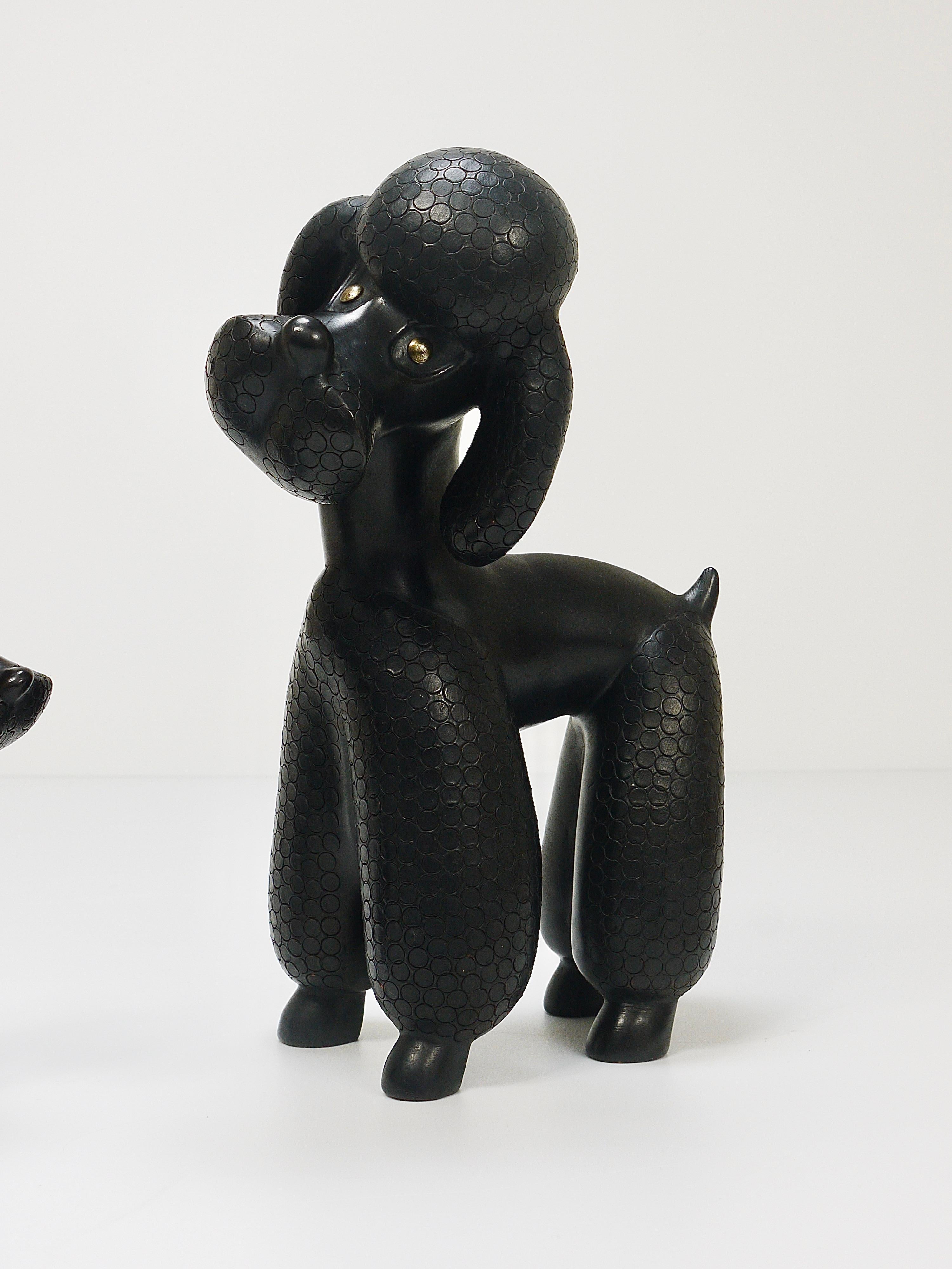 Pair of Mid-Century Dog Poodle Sculptures by Leopold Anzengruber, Austria, 1950s For Sale 2