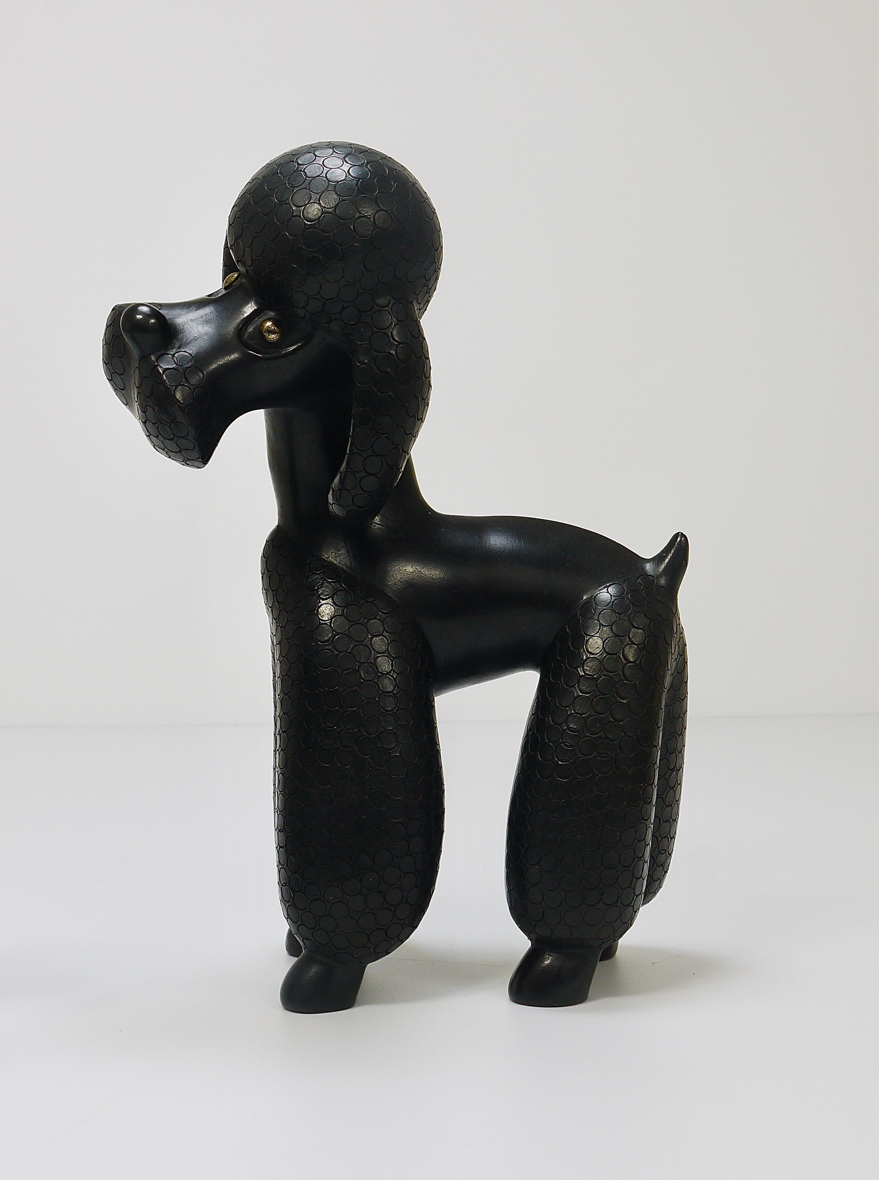 Pair of Mid-Century Dog Poodle Sculptures by Leopold Anzengruber, Austria, 1950s For Sale 3