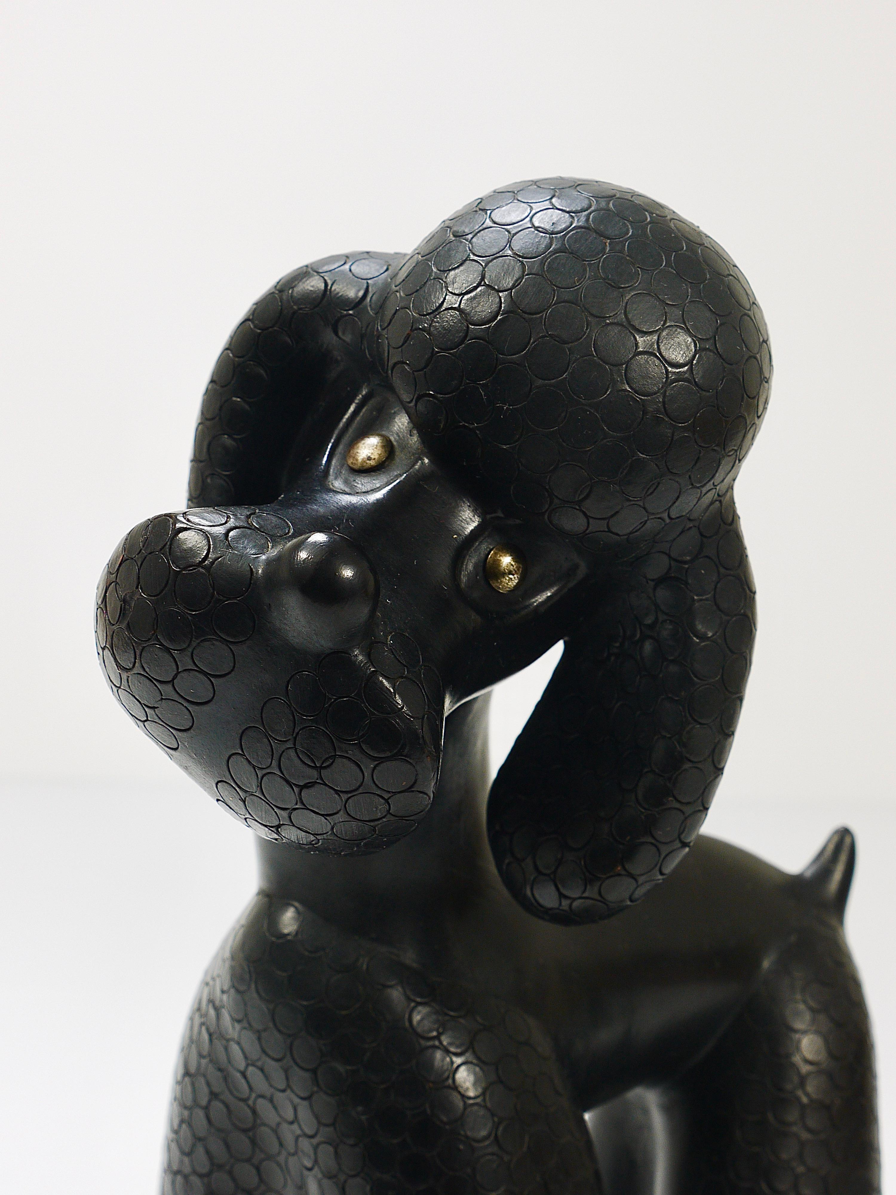 Pair of Mid-Century Dog Poodle Sculptures by Leopold Anzengruber, Austria, 1950s For Sale 5