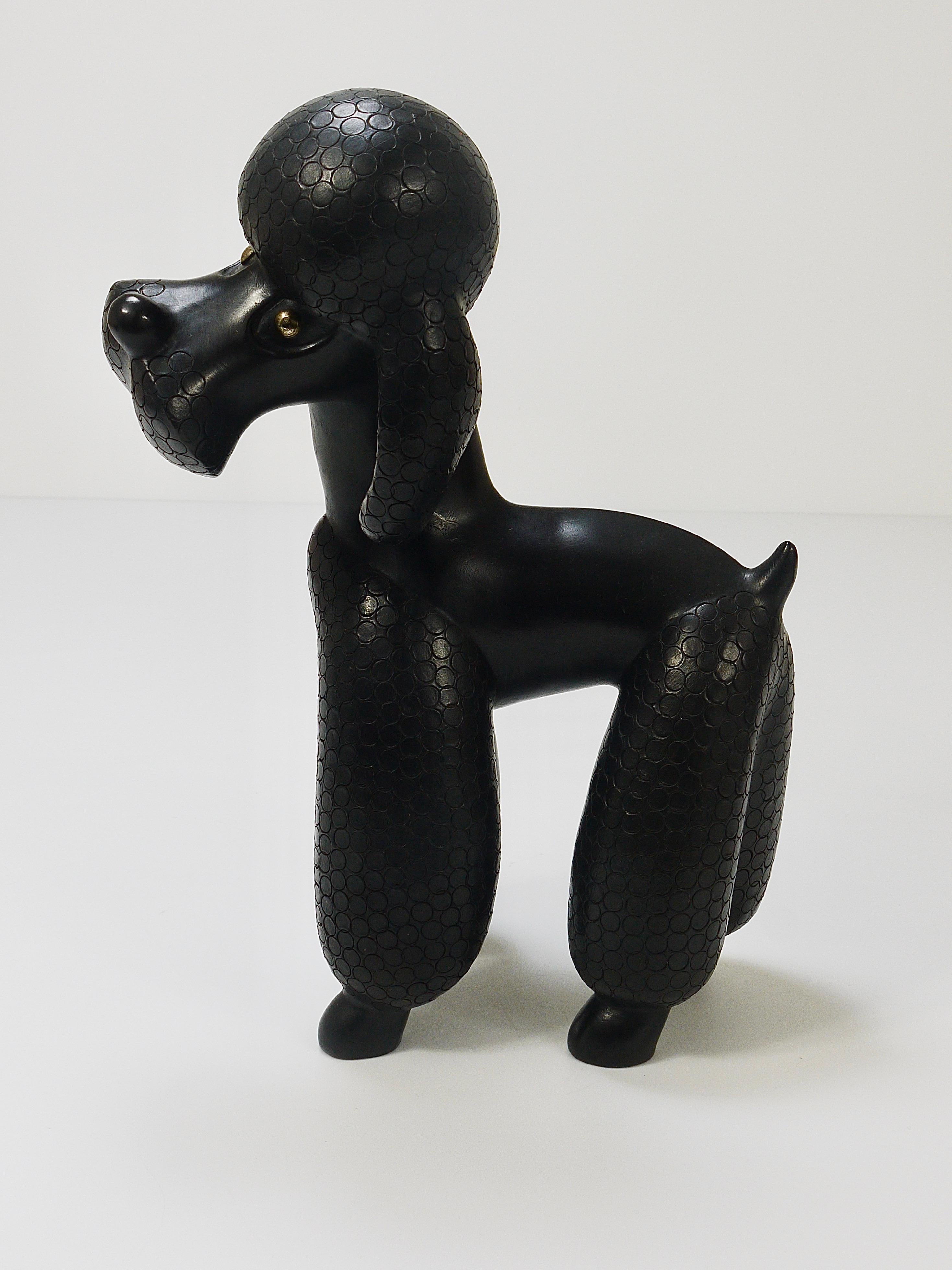 Pair of Mid-Century Dog Poodle Sculptures by Leopold Anzengruber, Austria, 1950s 6