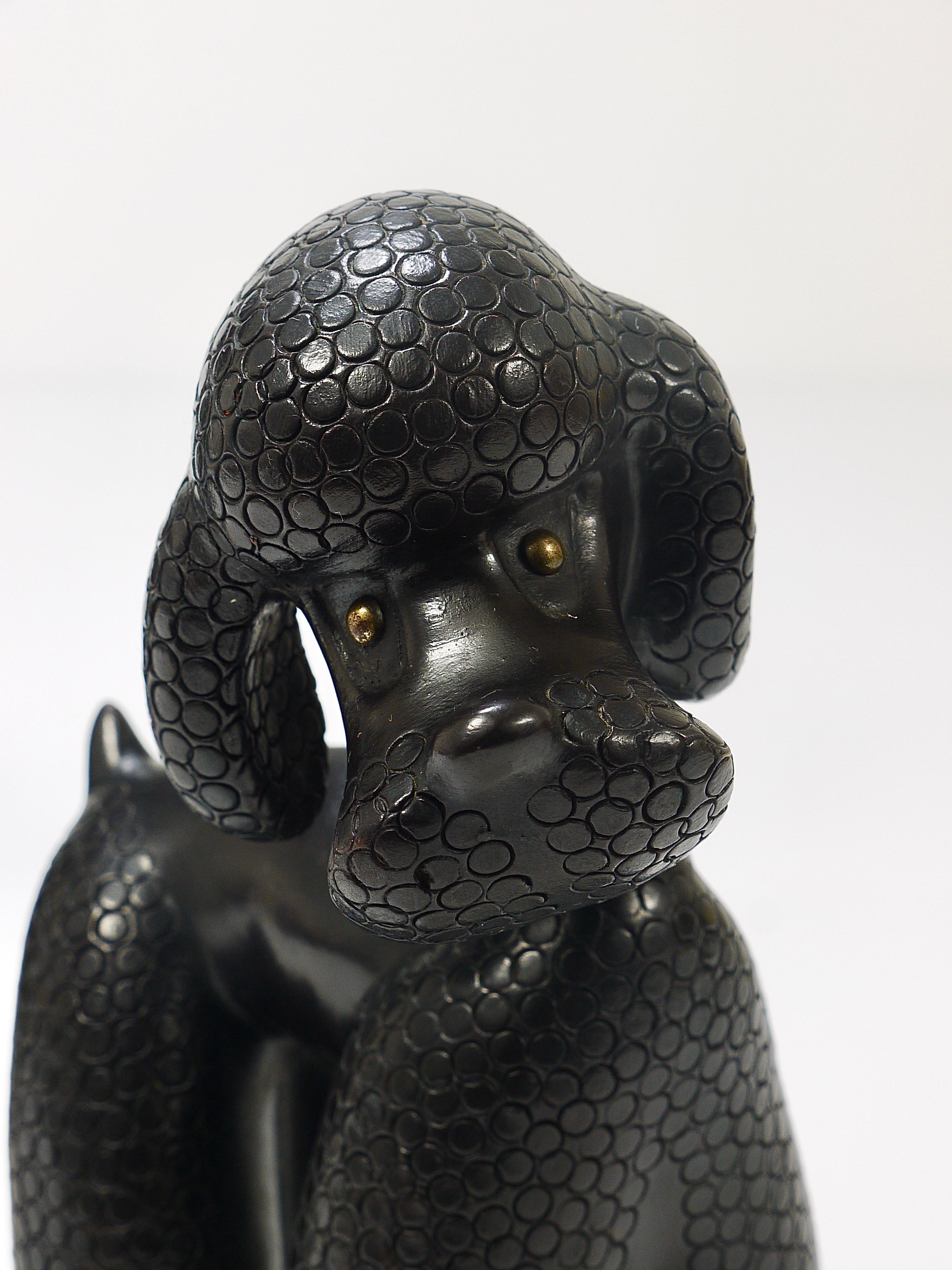 Pair of Mid-Century Dog Poodle Sculptures by Leopold Anzengruber, Austria, 1950s For Sale 10