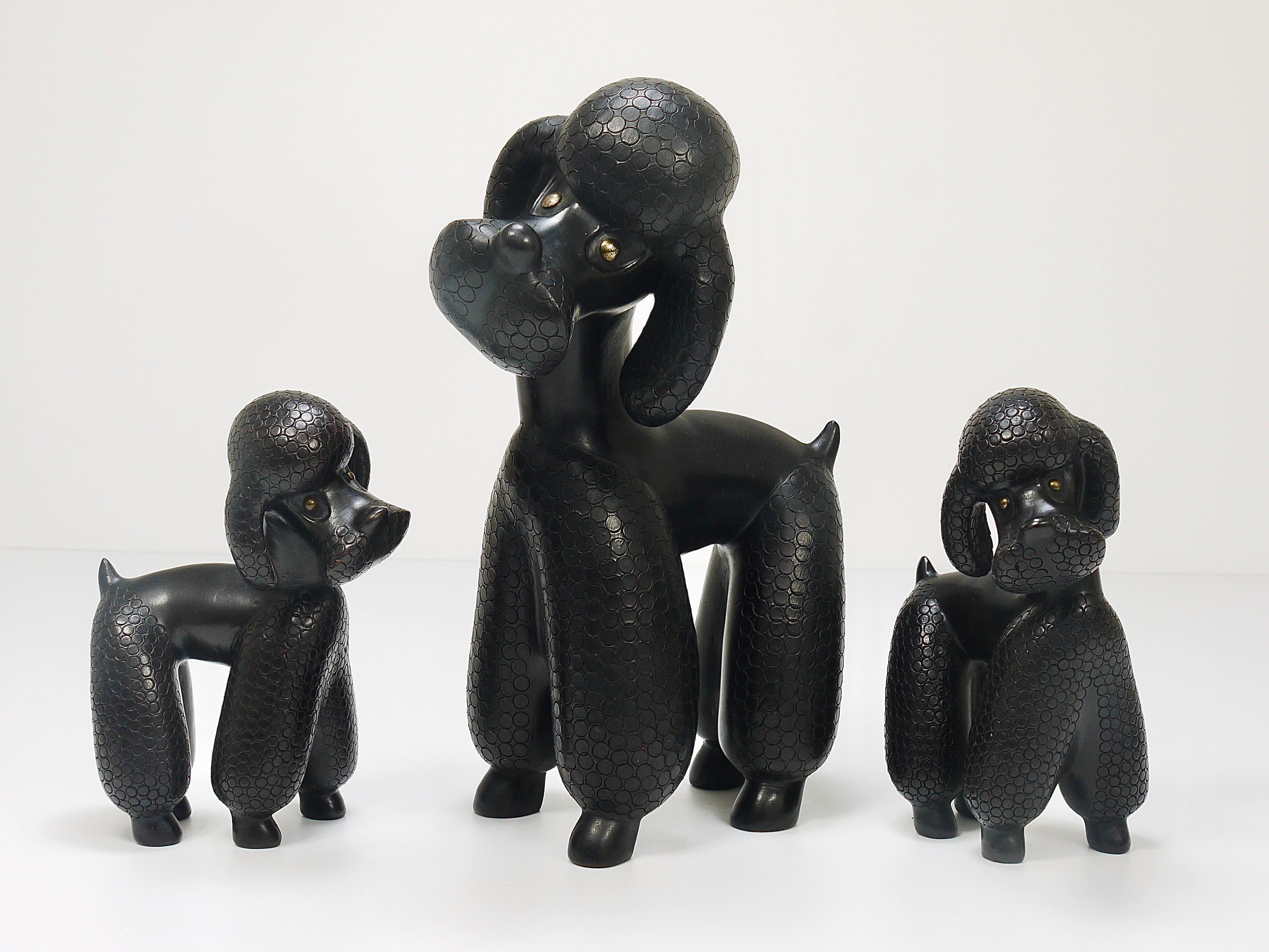 20th Century Pair of Mid-Century Dog Poodle Sculptures by Leopold Anzengruber, Austria, 1950s For Sale
