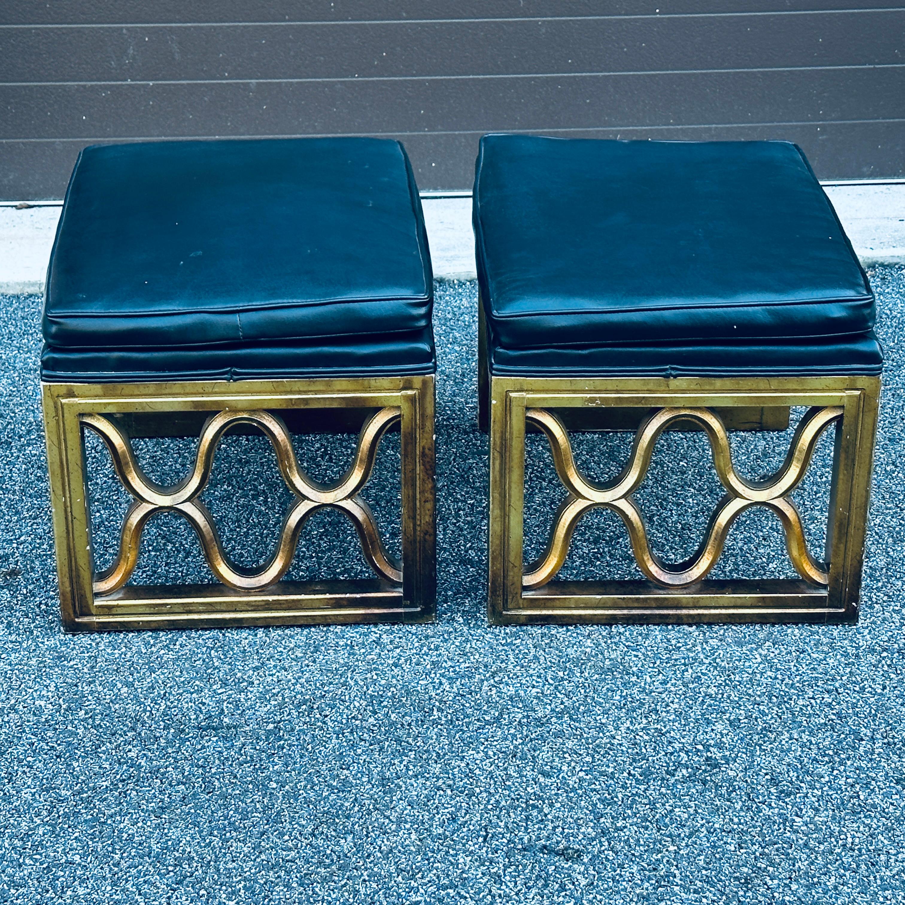 Upholstery Pair of Mid-Century Dorothy Draper Style Benches  For Sale