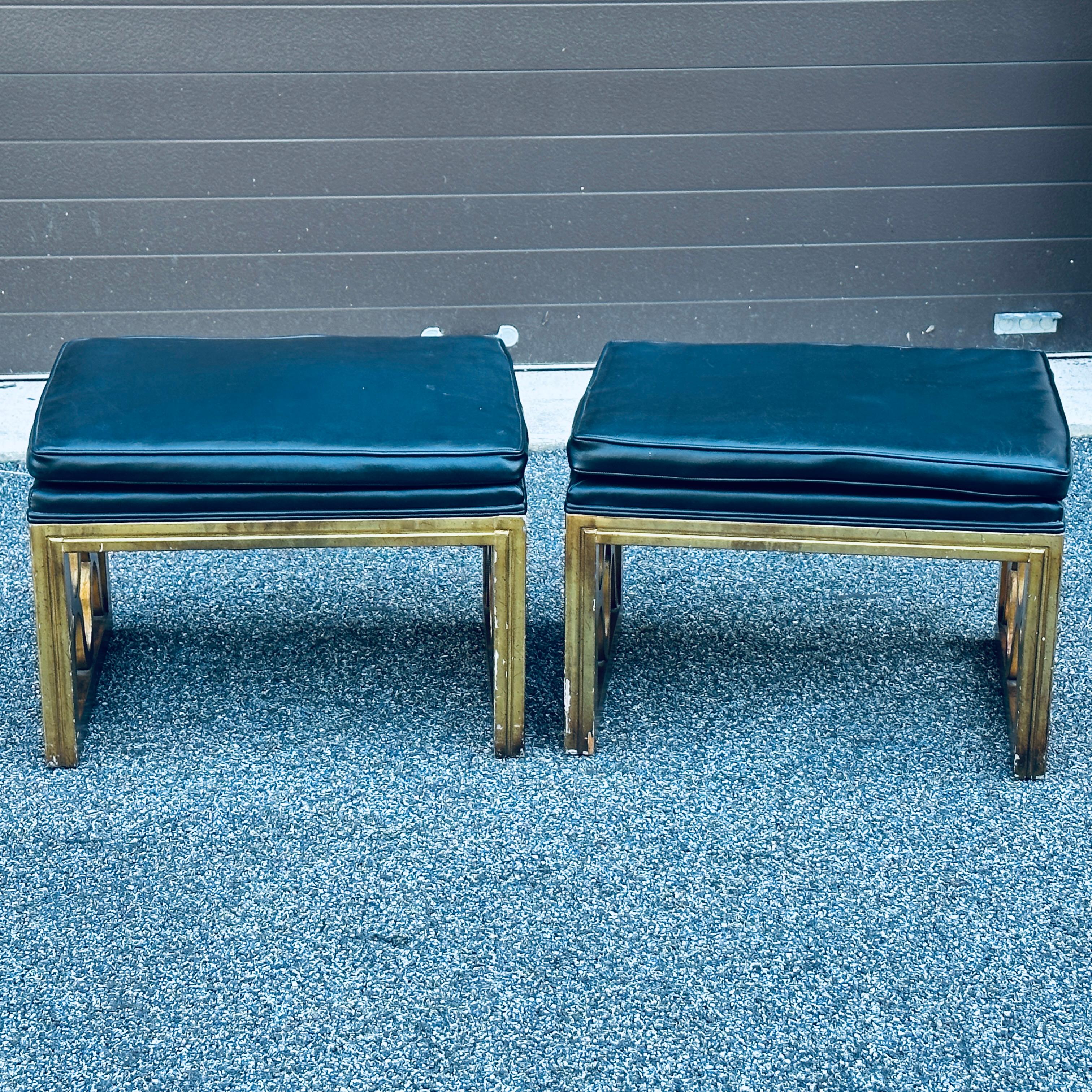 Pair of Mid-Century Dorothy Draper Style Benches  For Sale 1
