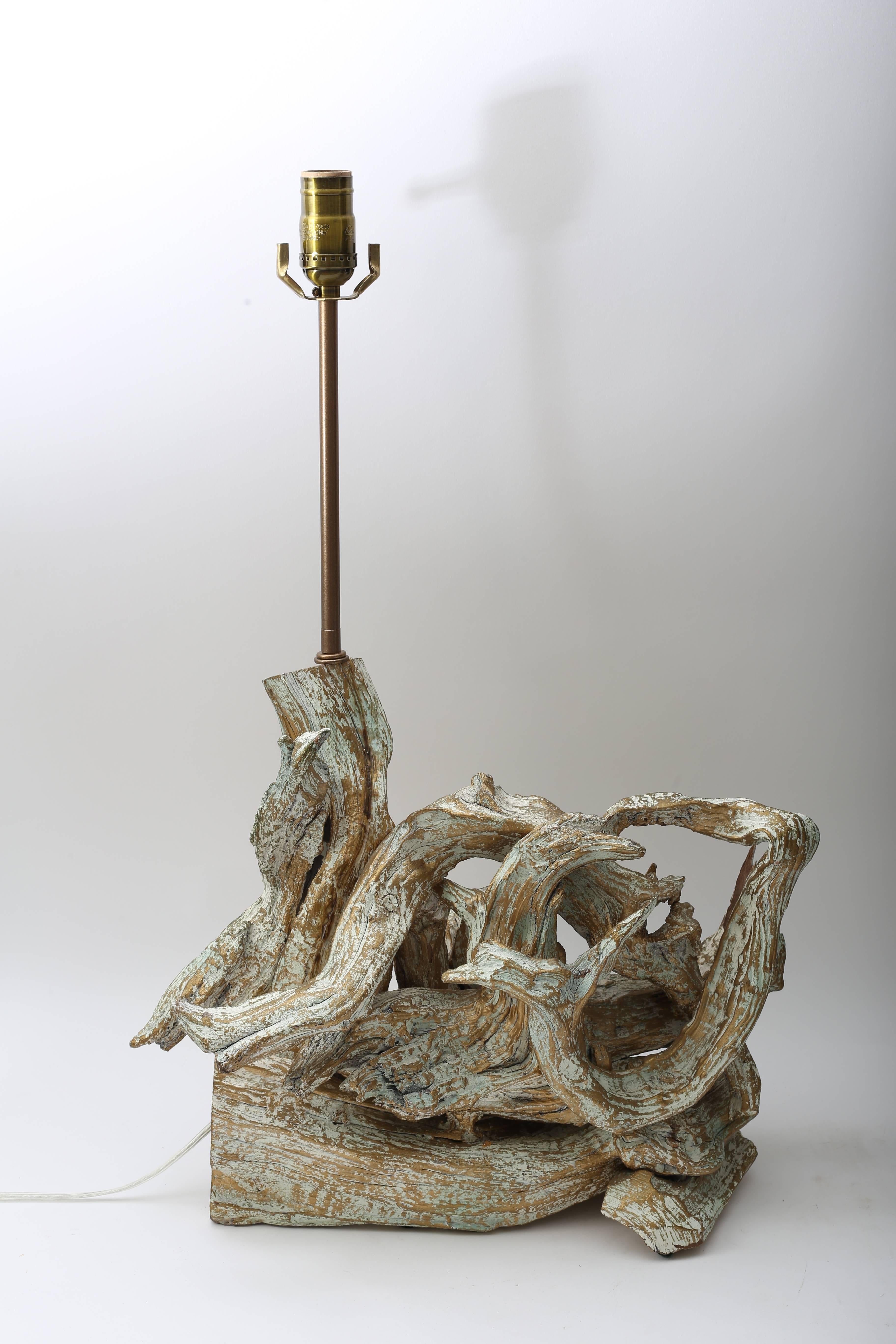 Organic Modern Pair of Midcentury Driftwood Table Lamps