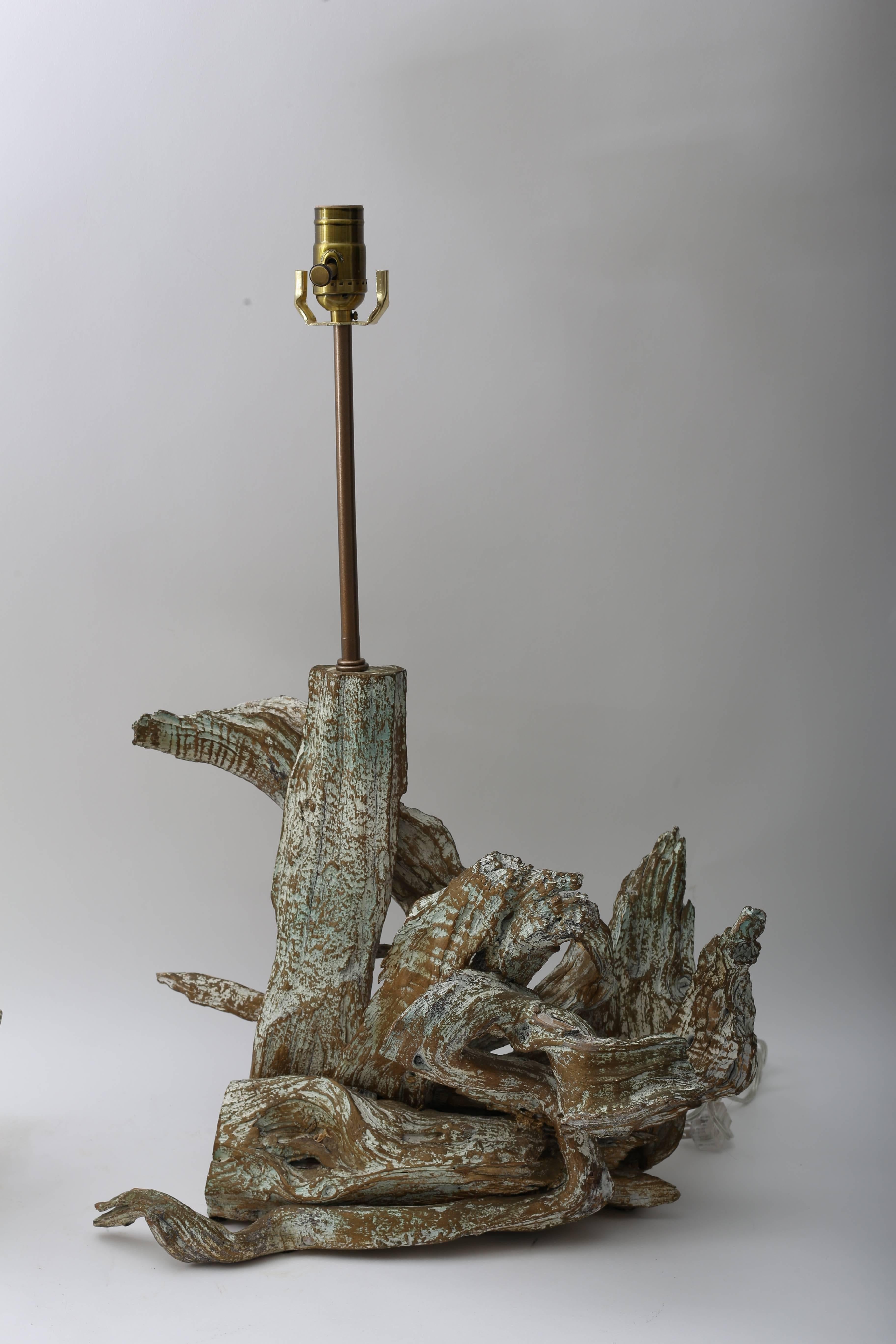 Pair of Midcentury Driftwood Table Lamps 2