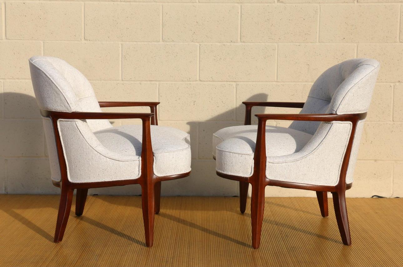 Mid-Century Modern Pair of Mid-Century Dunbar Janus Lounge Chairs by Edward Wormley