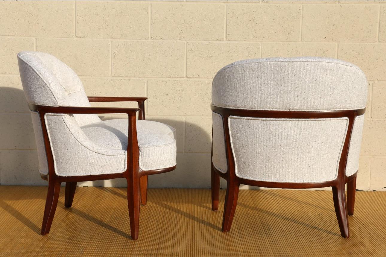 American Pair of Mid-Century Dunbar Janus Lounge Chairs by Edward Wormley