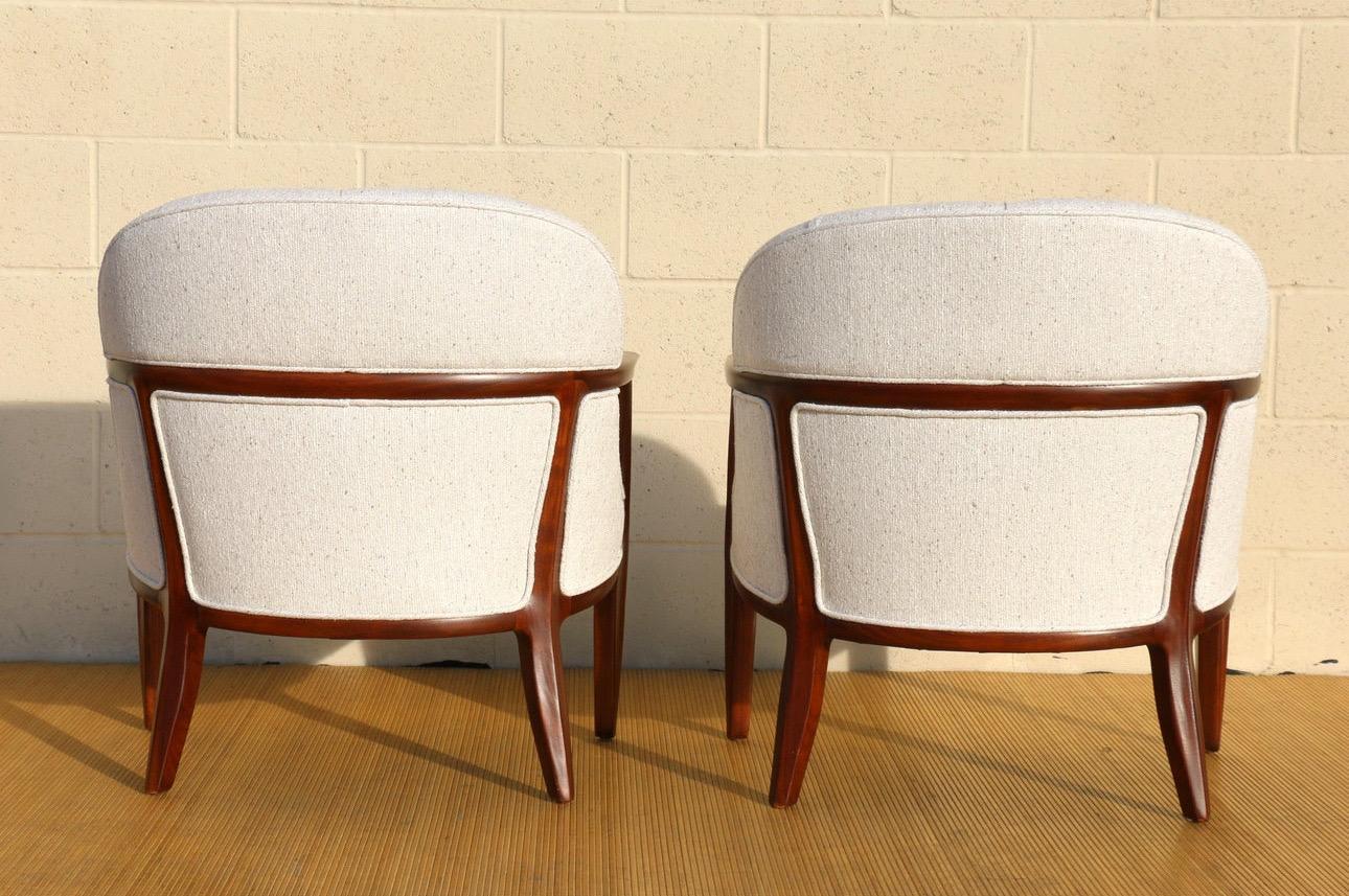 Pair of Mid-Century Dunbar Janus Lounge Chairs by Edward Wormley In Good Condition In North Hollywood, CA
