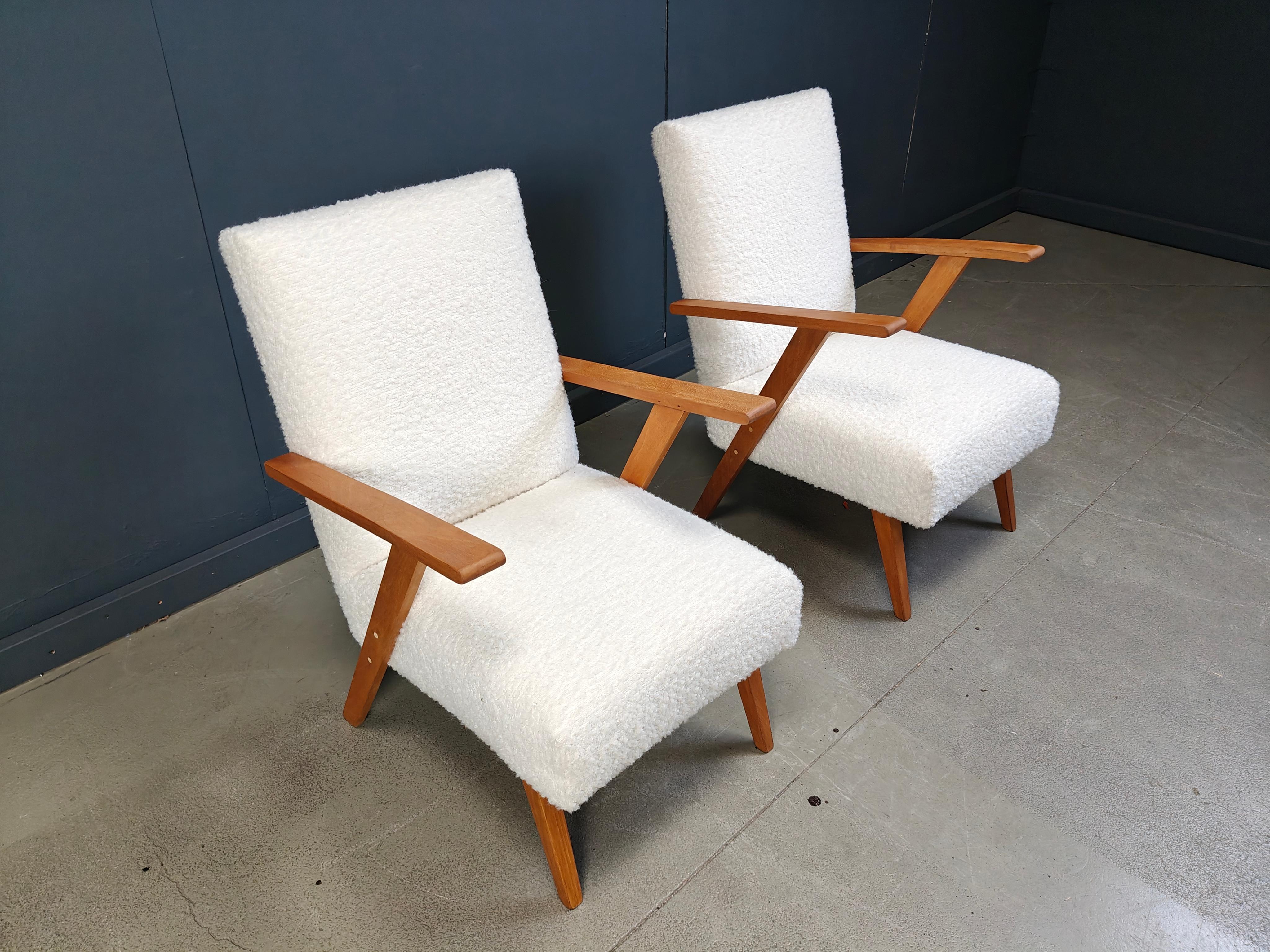Paire de fauteuils hollandais du milieu du siècle, 1960 en vente 6