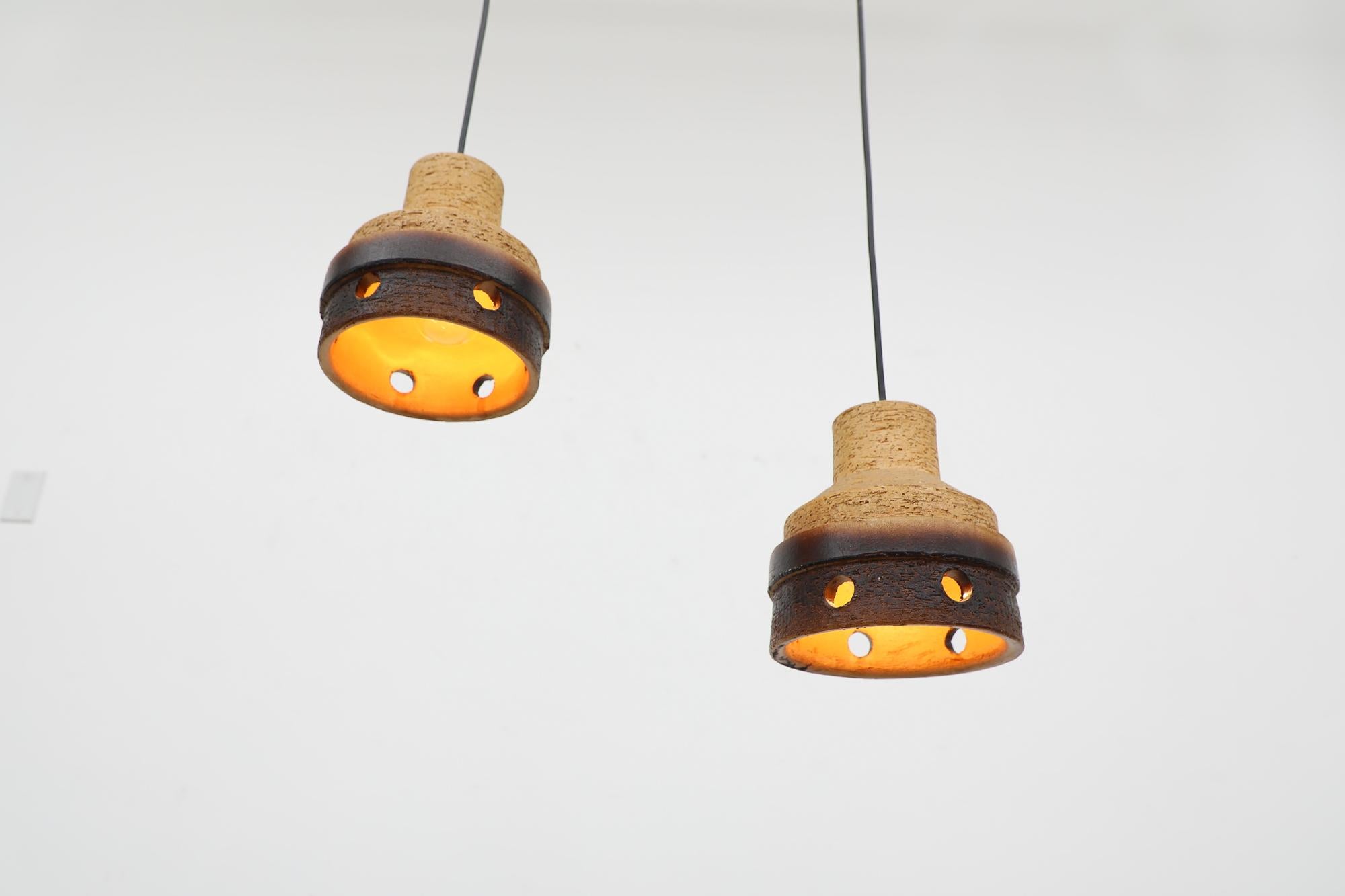Mid-20th Century Pair of Mid-Century Dutch Ceramic Pendant Lamps For Sale