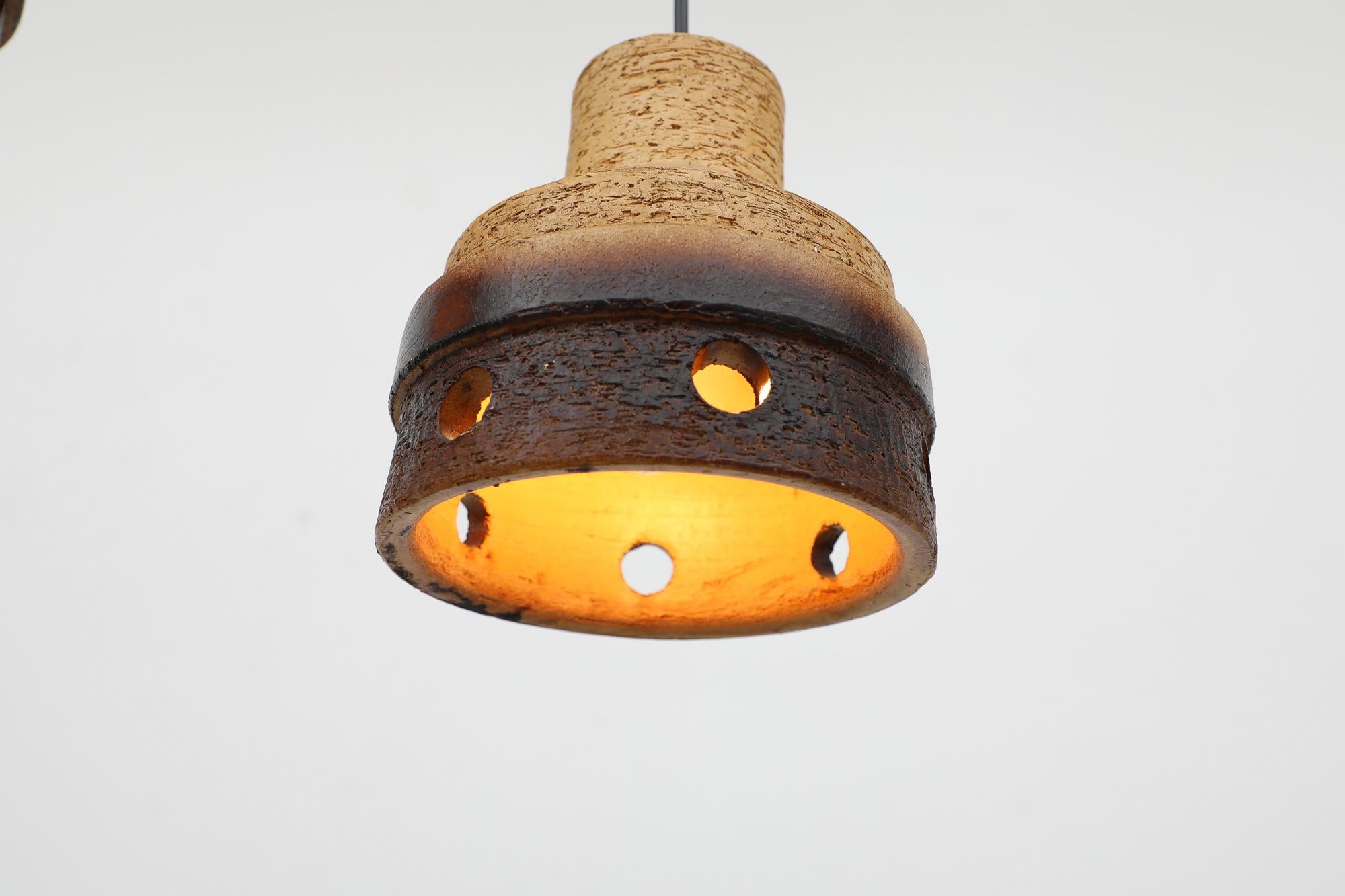 Pair of Mid-Century Dutch Ceramic Pendant Lamps For Sale 1