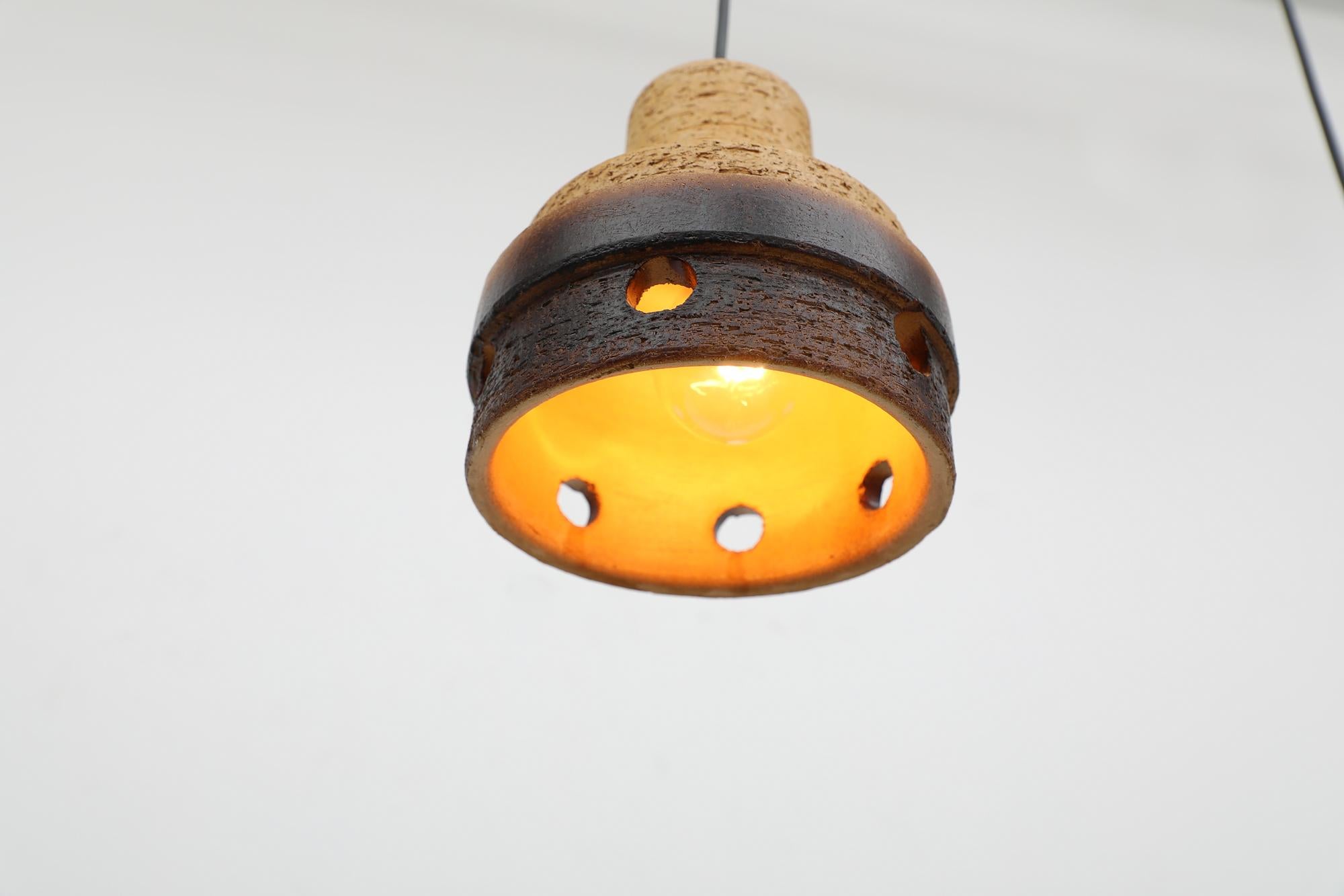 Pair of Mid-Century Dutch Ceramic Pendant Lamps For Sale 2