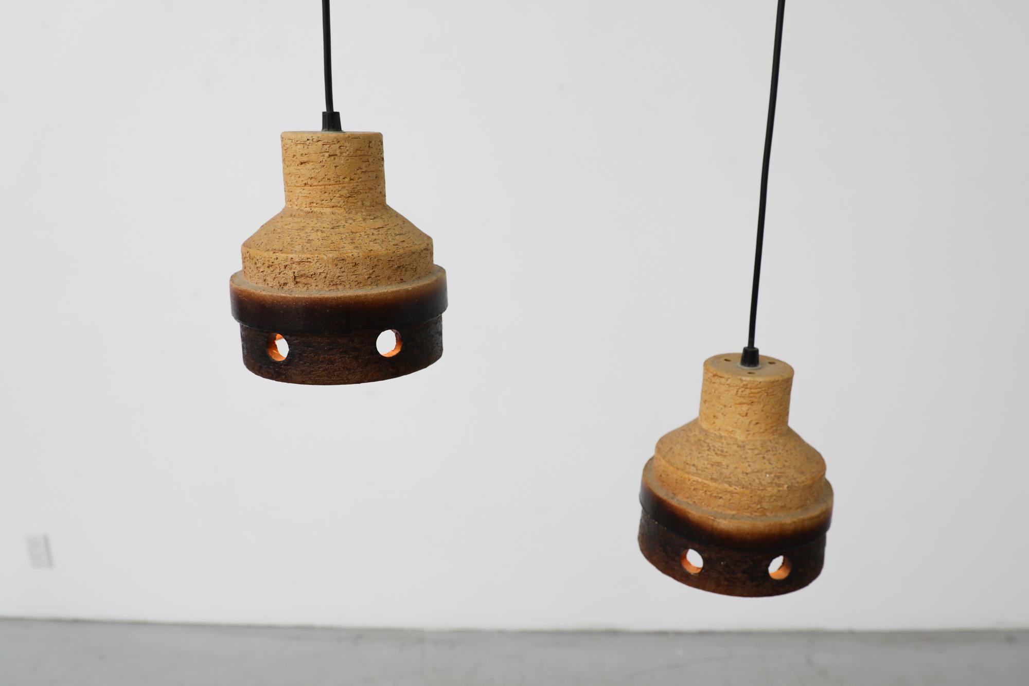 Pair of Mid-Century Dutch Ceramic Pendant Lamps For Sale 3