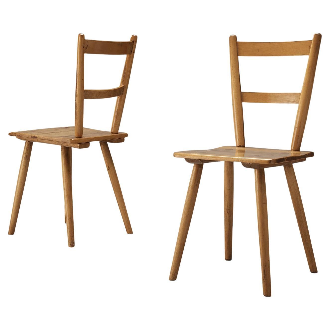 Pair of Mid-Century Dutch Dining Chairs For Sale