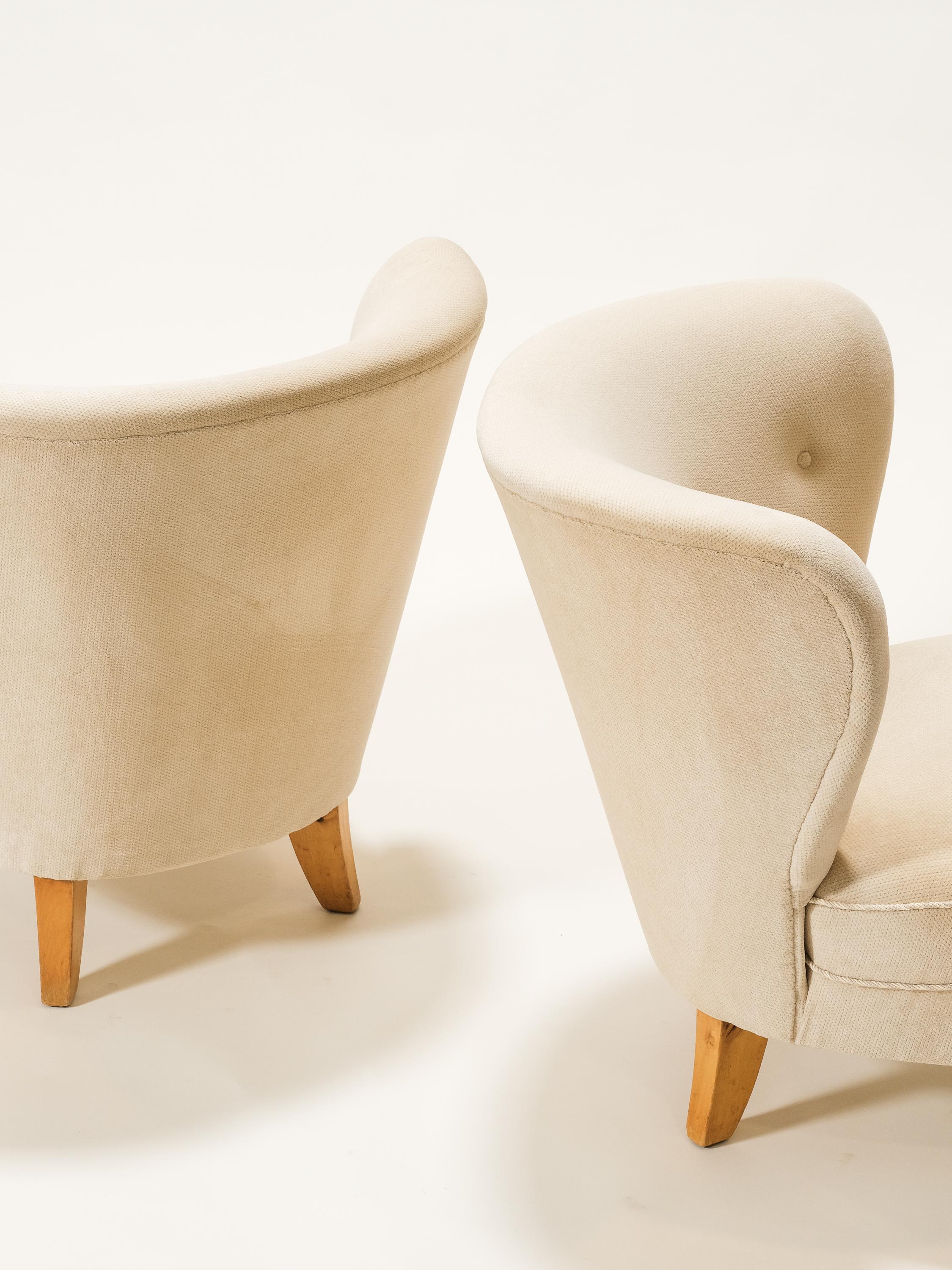 Pair of Mid-Century Easy Chairs, Finland, 1950s For Sale 6