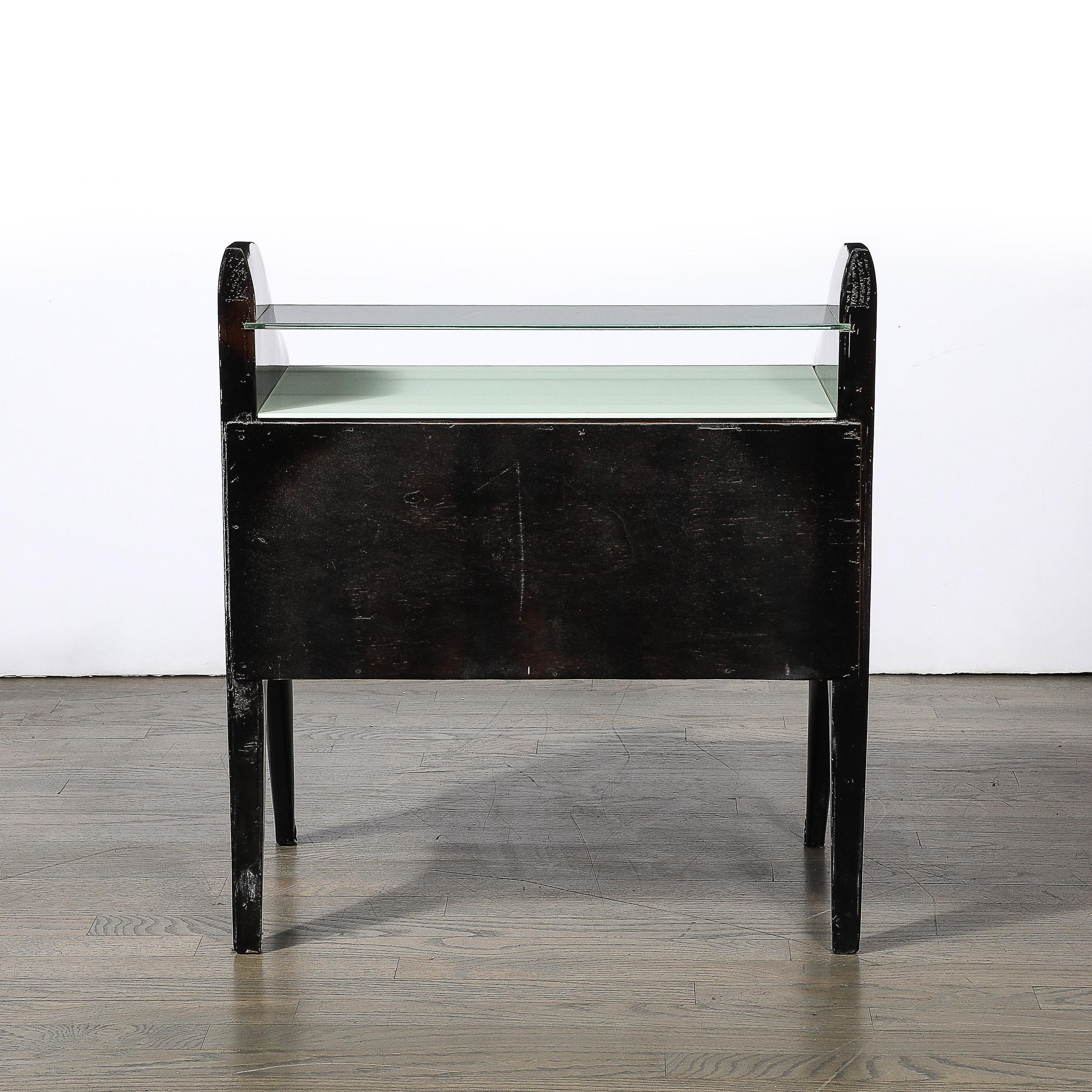 Pair of Mid-Century Ebonized Walnut & Brass Sculptural Nightstands by Ico Parisi For Sale 3